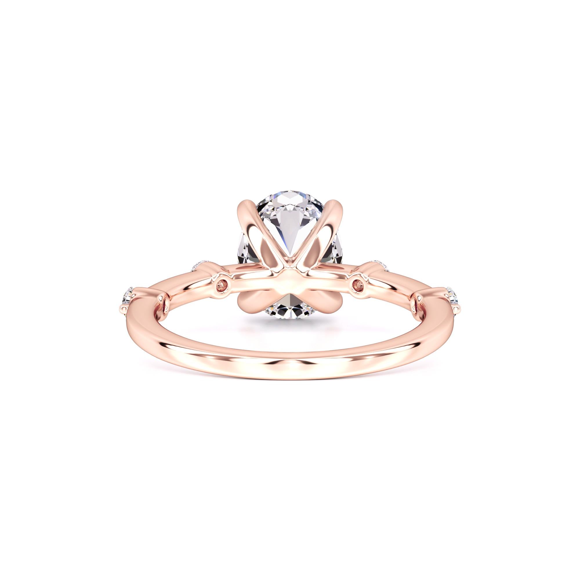 Ruby Moissanite & Lab Grown Diamond Ring | Rose Gold | 3