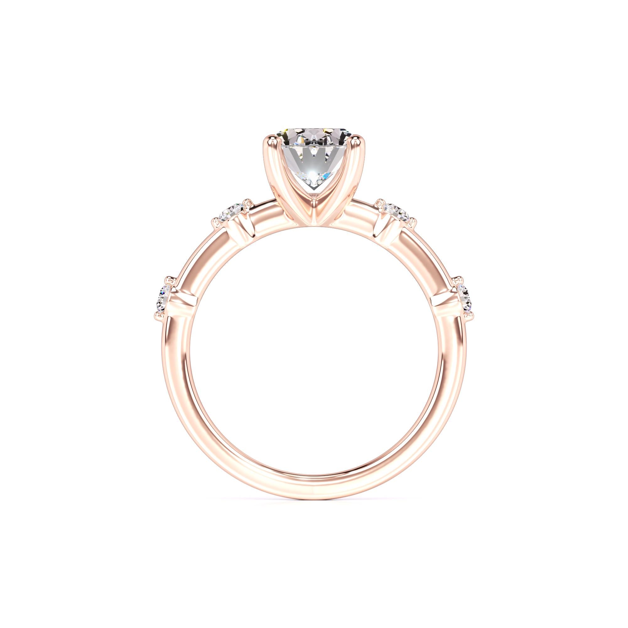 Ruby Moissanite & Lab Grown Diamond Ring | Rose Gold | 4