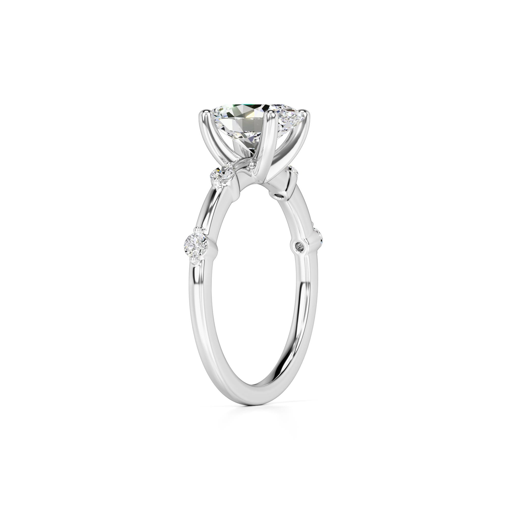 Ruby Lab Grown Diamond Ring | White Gold | 3