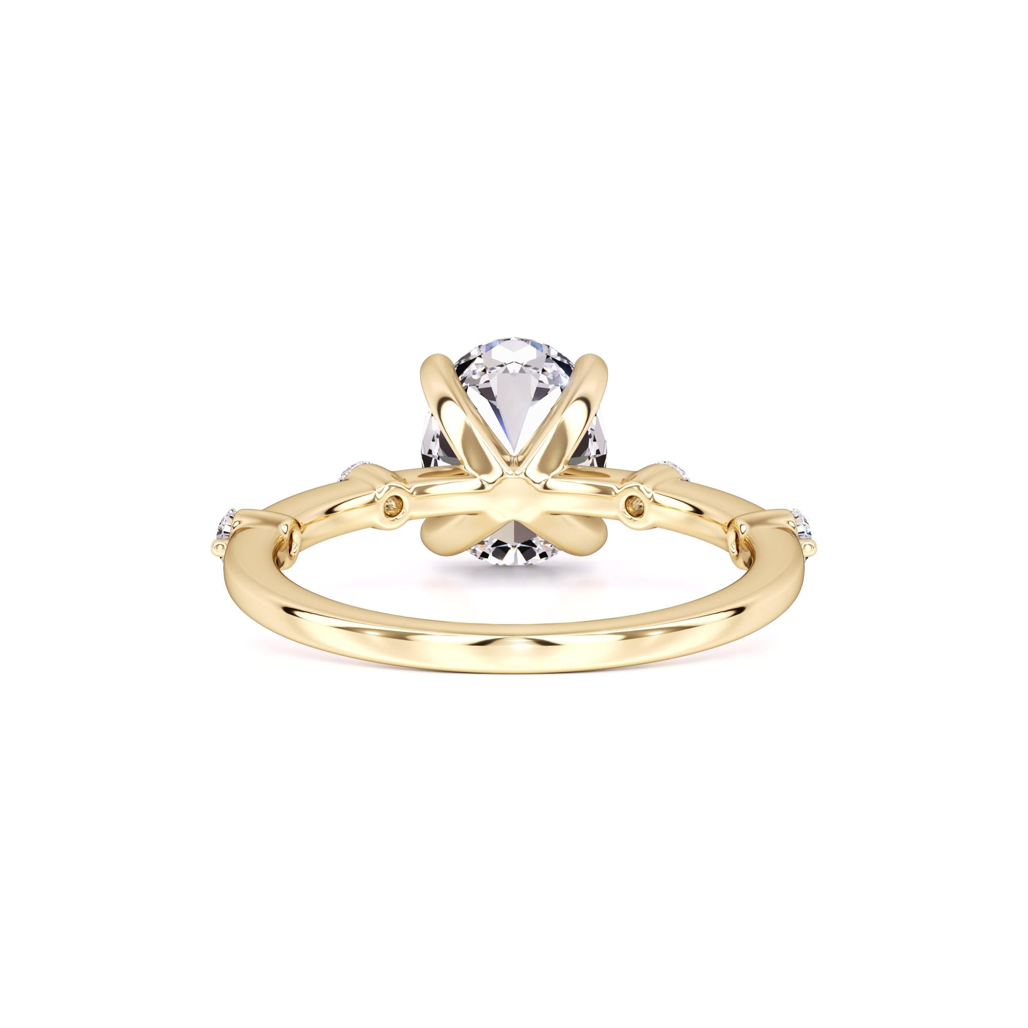 Ruby Moissanite & Lab Grown Diamond Ring | Yellow Gold | 3