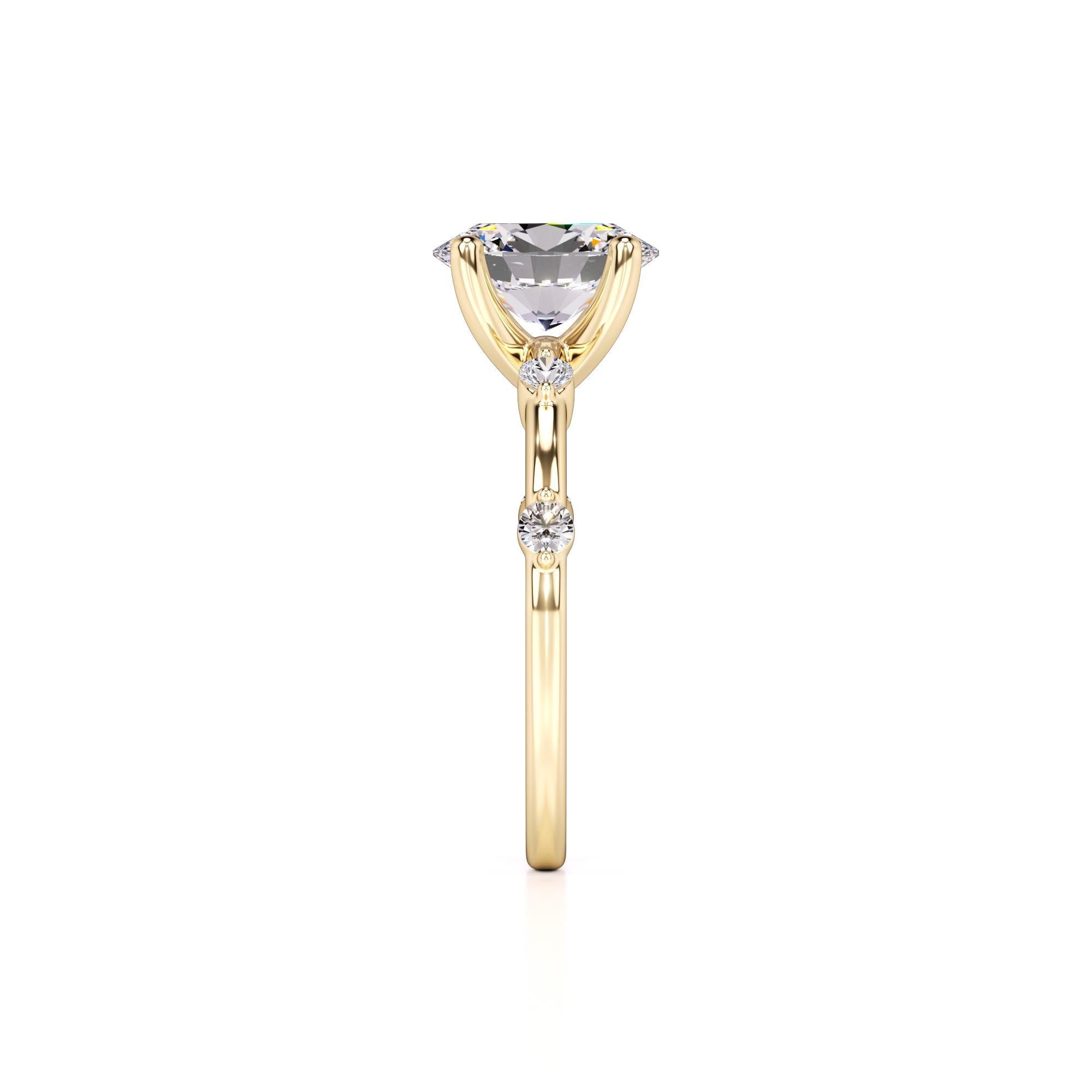 Ruby Lab Grown Diamond Ring | Yellow Gold | 4