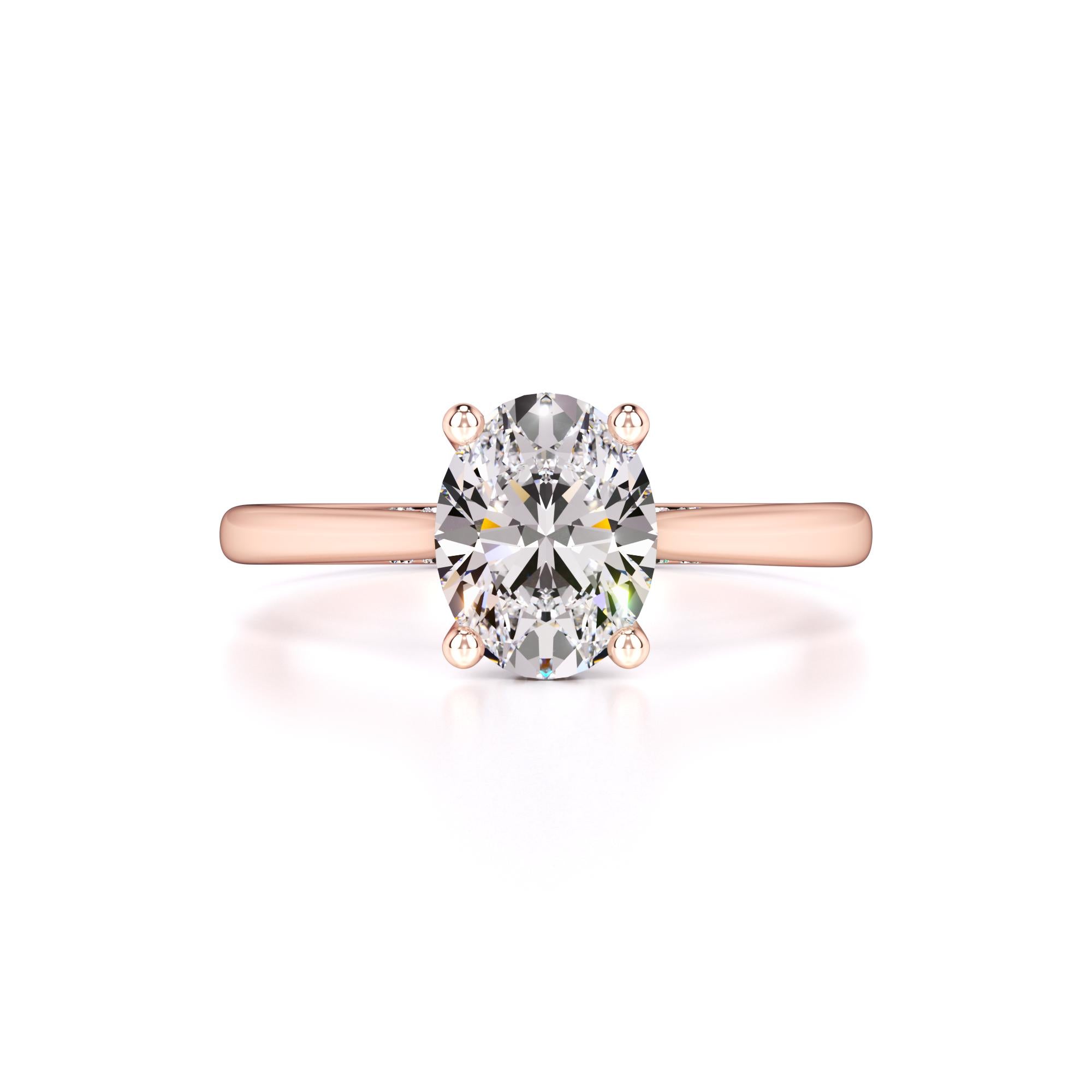 Maya Moissanite & Lab Grown Diamond Ring | Rose Gold | 1