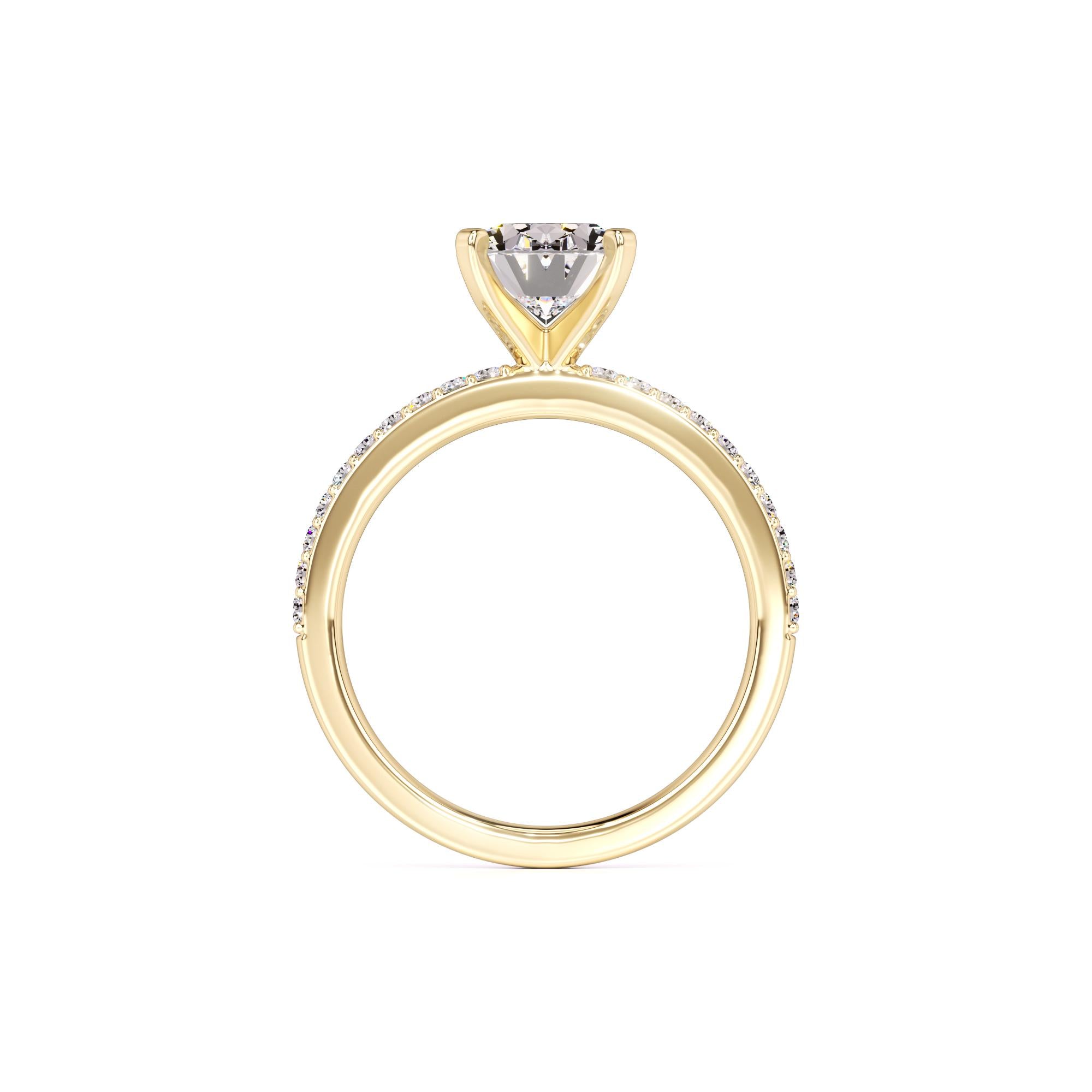 Michelle Moissanite & Lab Grown Diamond Ring | Yellow Gold | 4