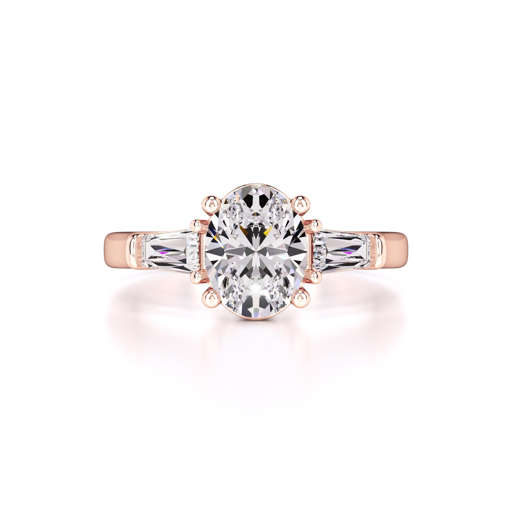 Leah Moissanite & Lab Grown Diamond Ring | Rose Gold | 1