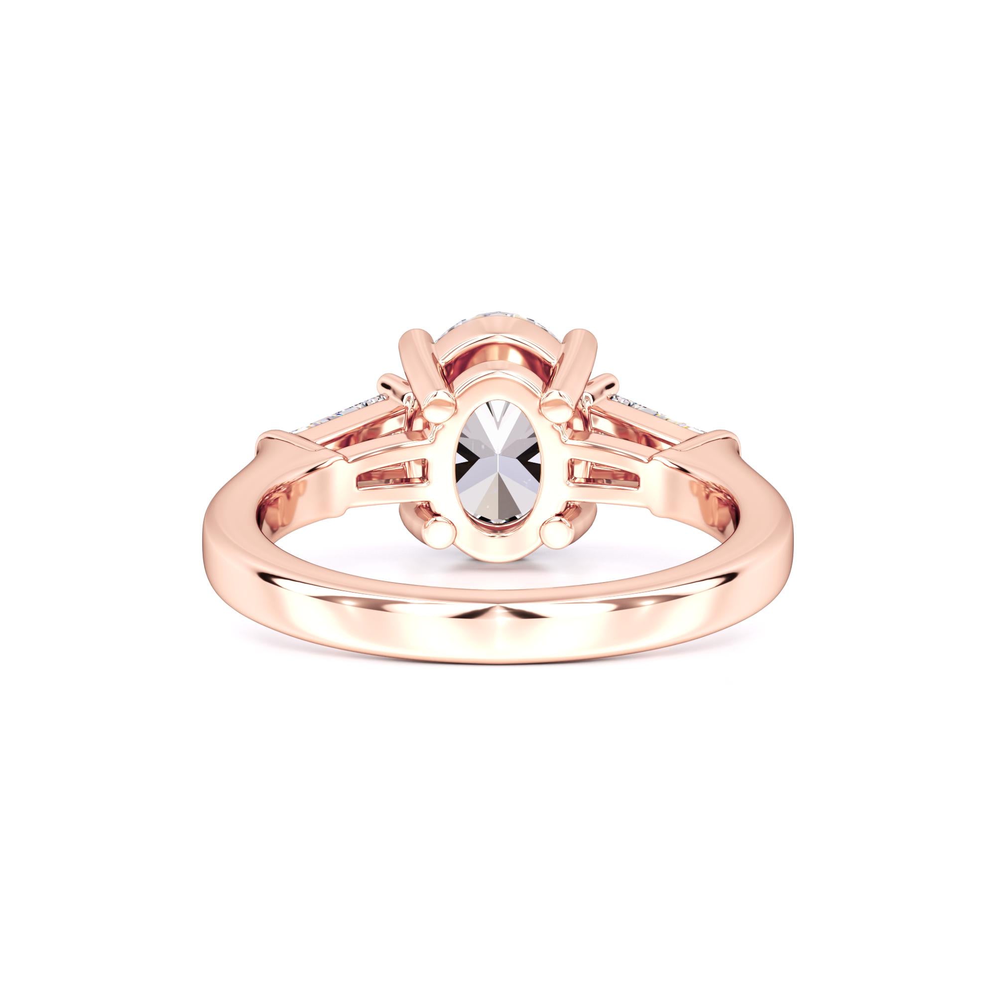 Leah Moissanite & Lab Grown Diamond Ring | Rose Gold | 3