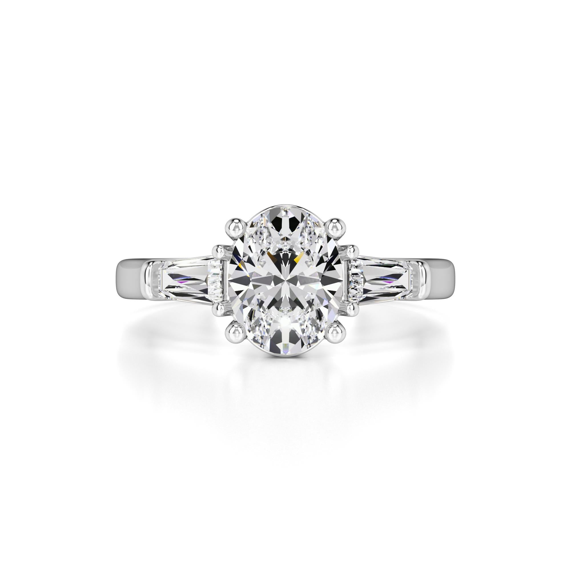 Leah Moissanite & Lab Grown Diamond Ring | White Gold | 1