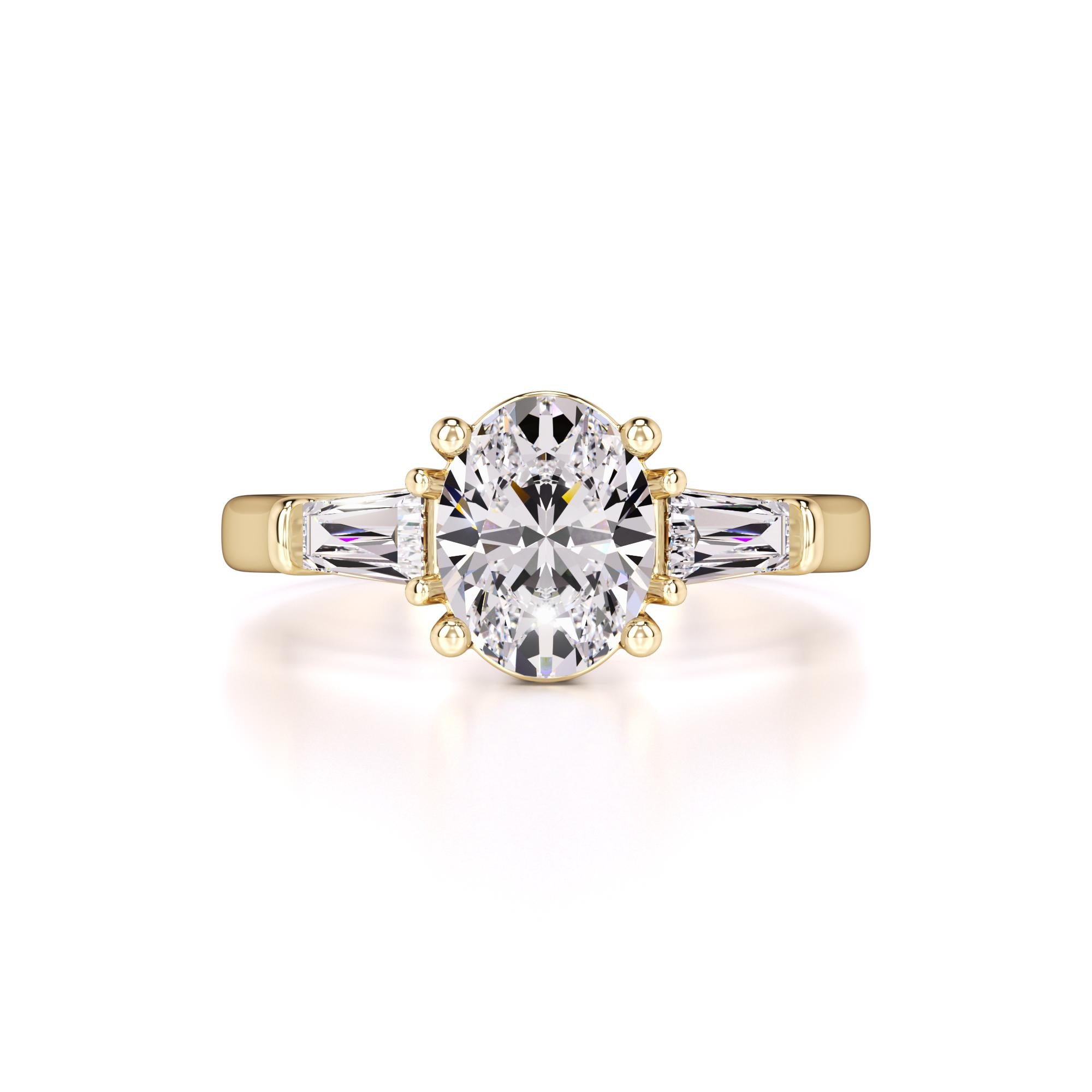 Leah Moissanite & Lab Grown Diamond Ring | Yellow Gold | 1