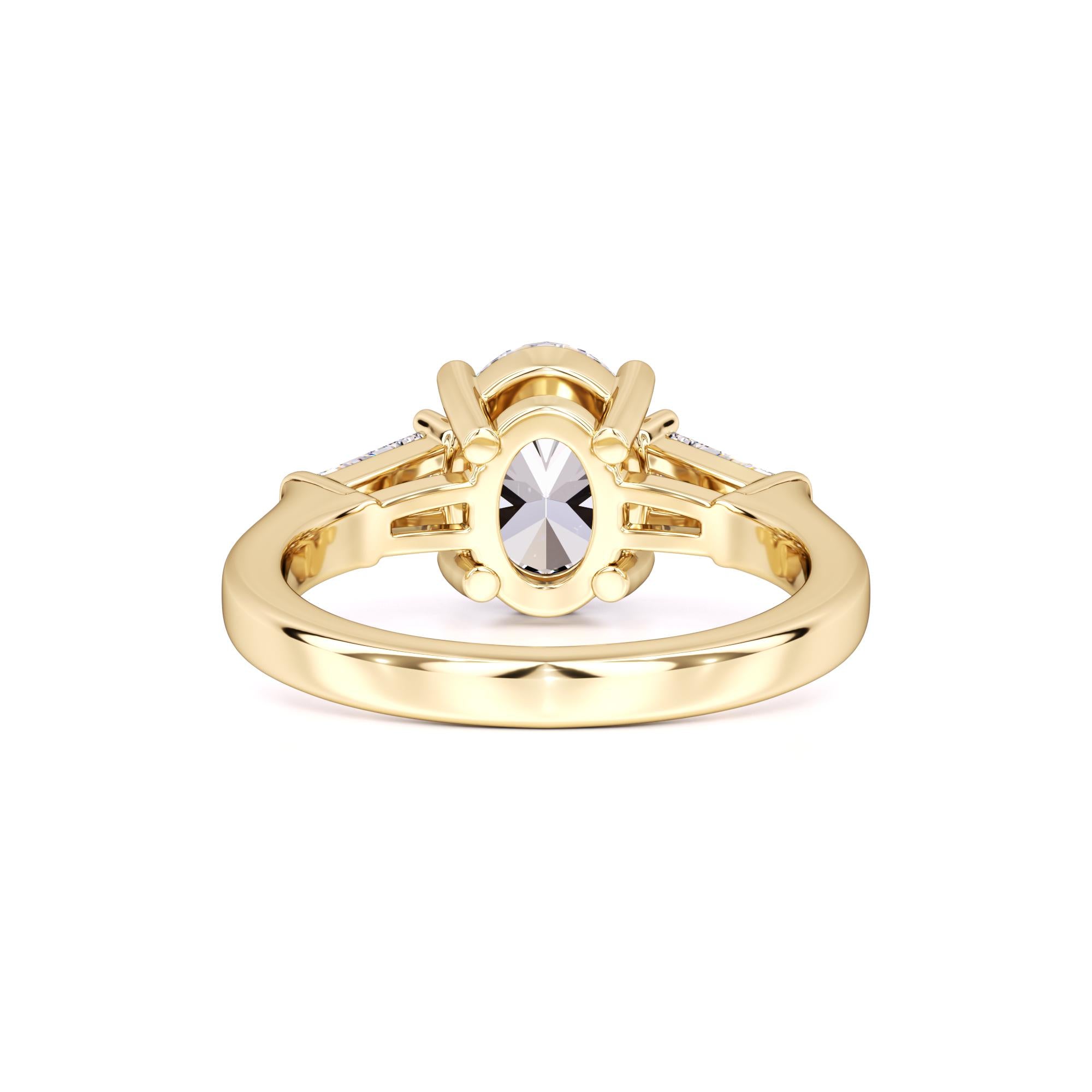 Leah Moissanite & Lab Grown Diamond Ring | Yellow Gold | 3