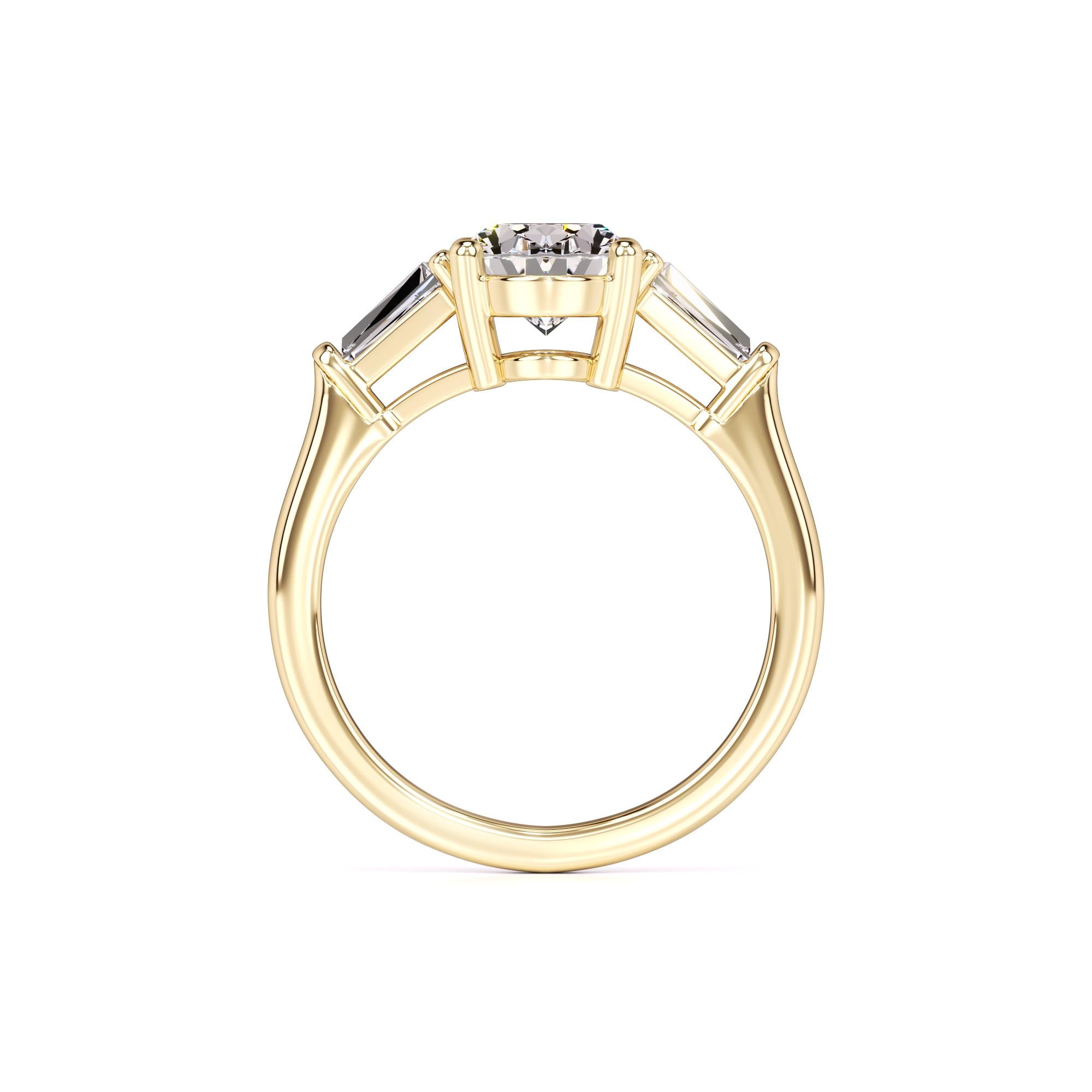 Leah Moissanite & Lab Grown Diamond Ring | Yellow Gold | 4