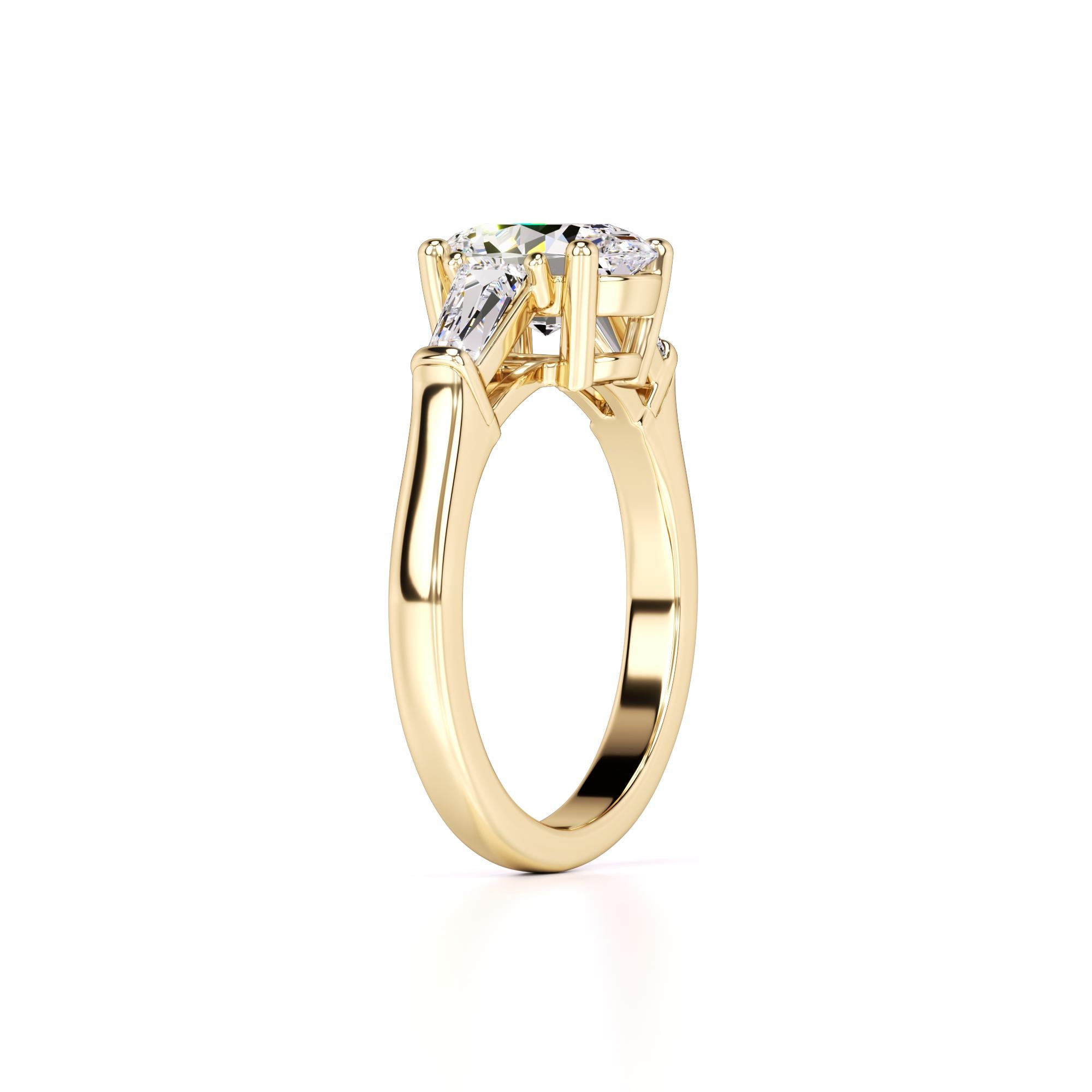 Leah Lab Grown Diamond Ring | Yellow Gold | 3