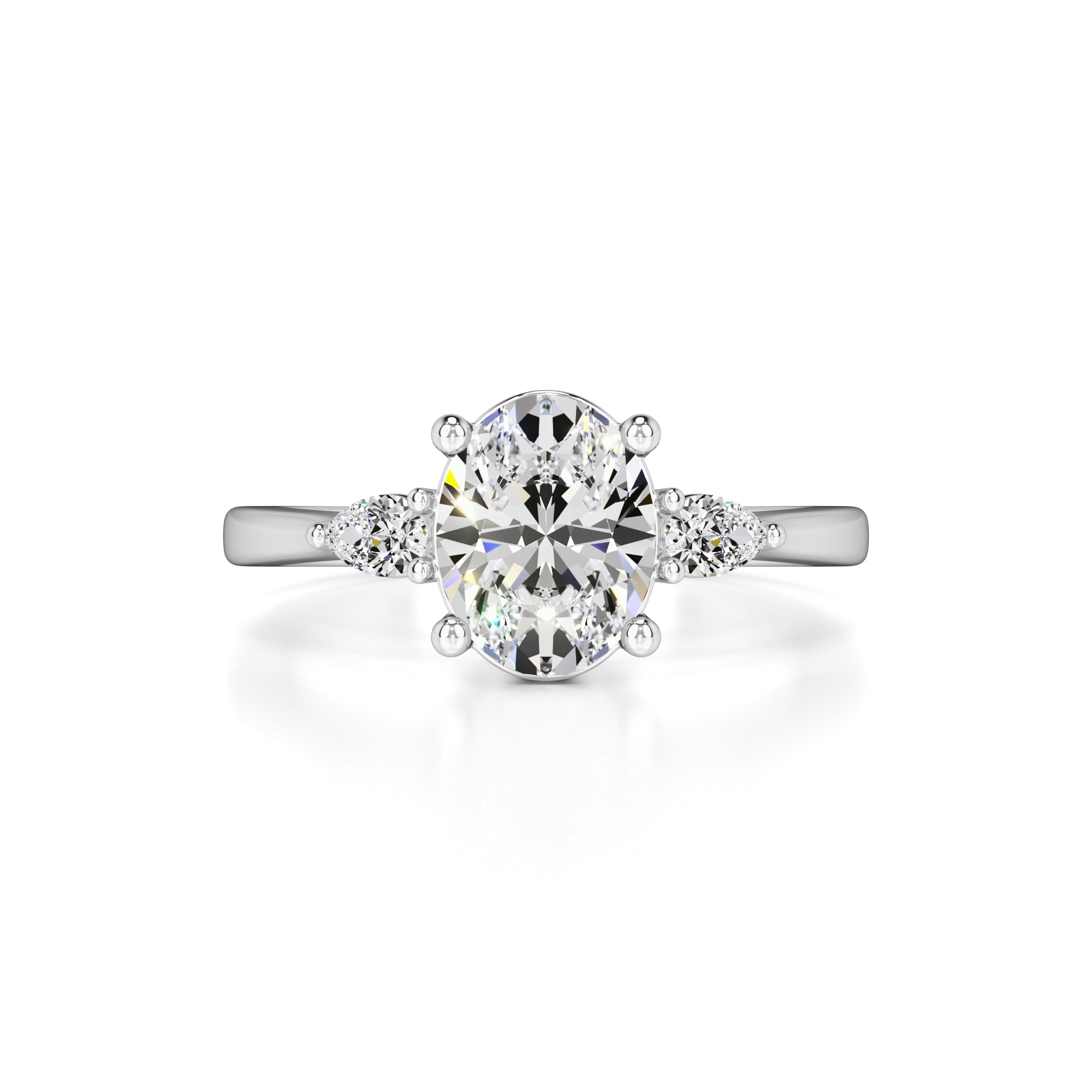 Zara Moissanite & Lab Grown Diamond Ring | White Gold | 1