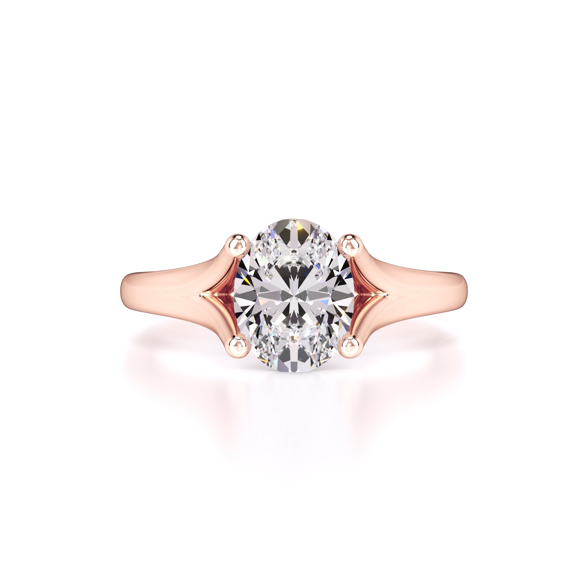 Brianna Moissanite & Lab Grown Diamond Ring | Rose Gold | 1