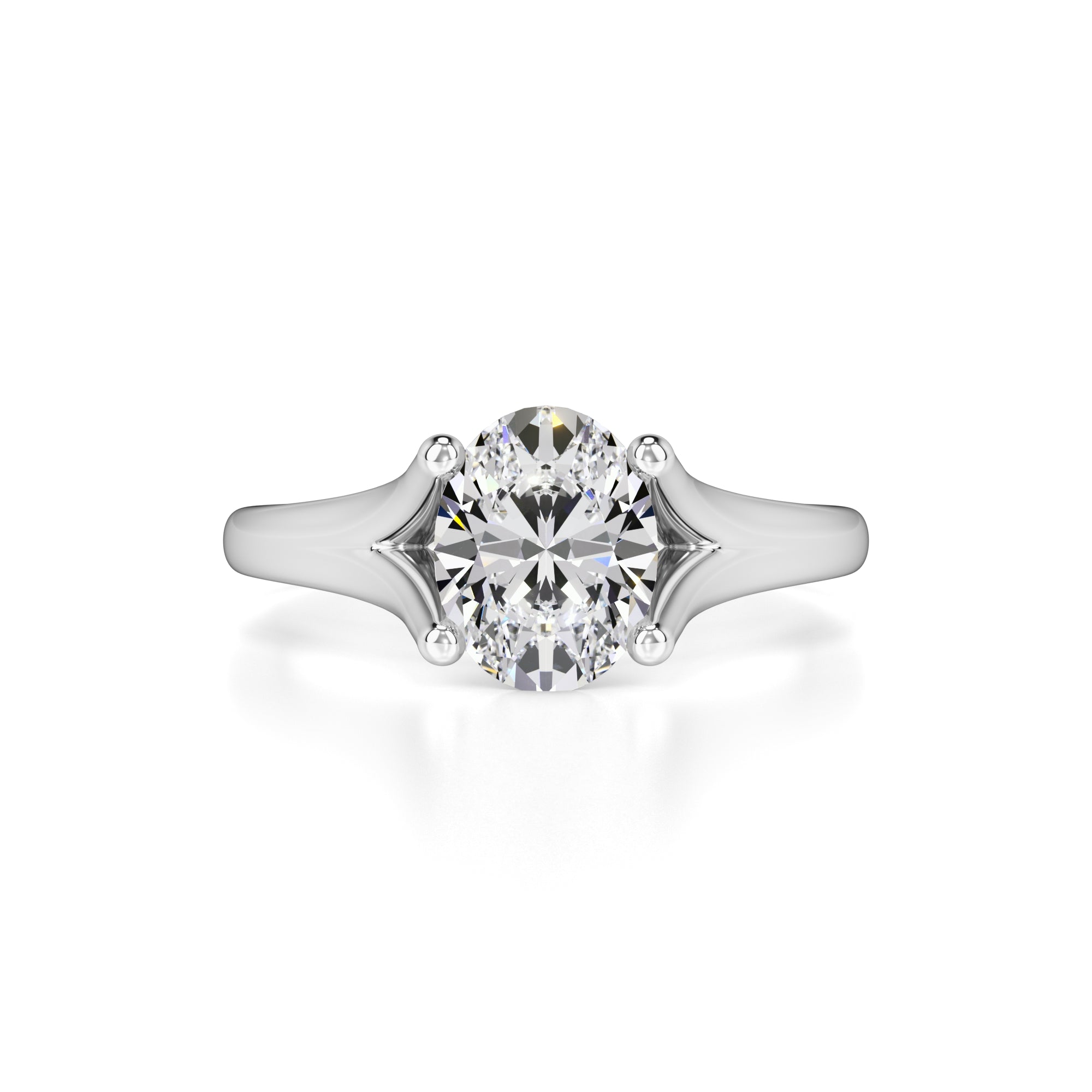 Brianna Moissanite & Lab Grown Diamond Ring | White Gold | 1