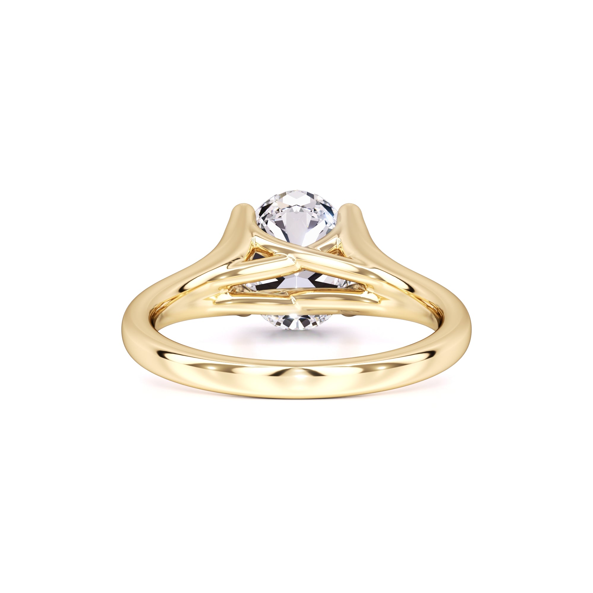 Brianna Moissanite & Lab Grown Diamond Ring | Yellow Gold | 3