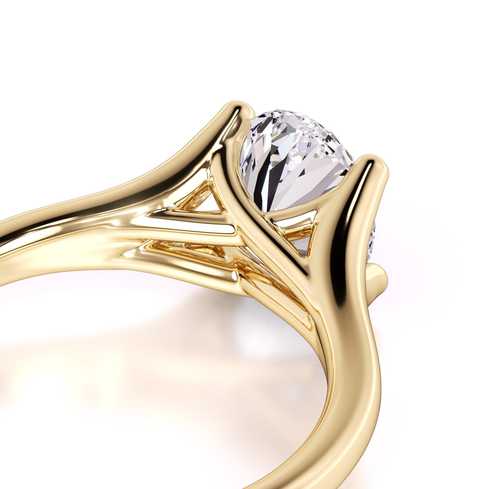 Brianna Moissanite & Lab Grown Diamond Ring | Yellow Gold | 2