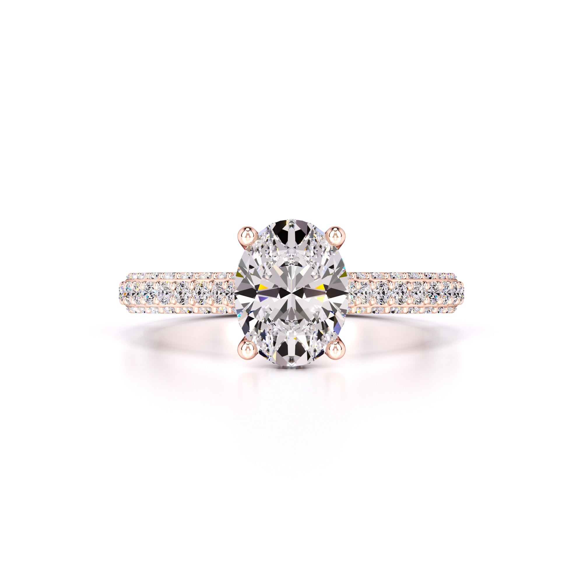 Hayden Moissanite & Lab Grown Diamond Ring | Rose Gold | 1