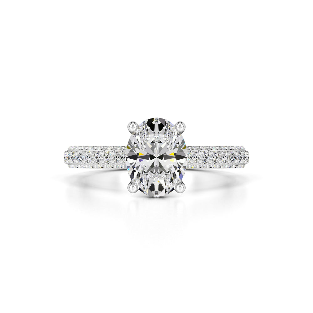 Hayden Moissanite & Lab Grown Diamond Ring | White Gold | 1