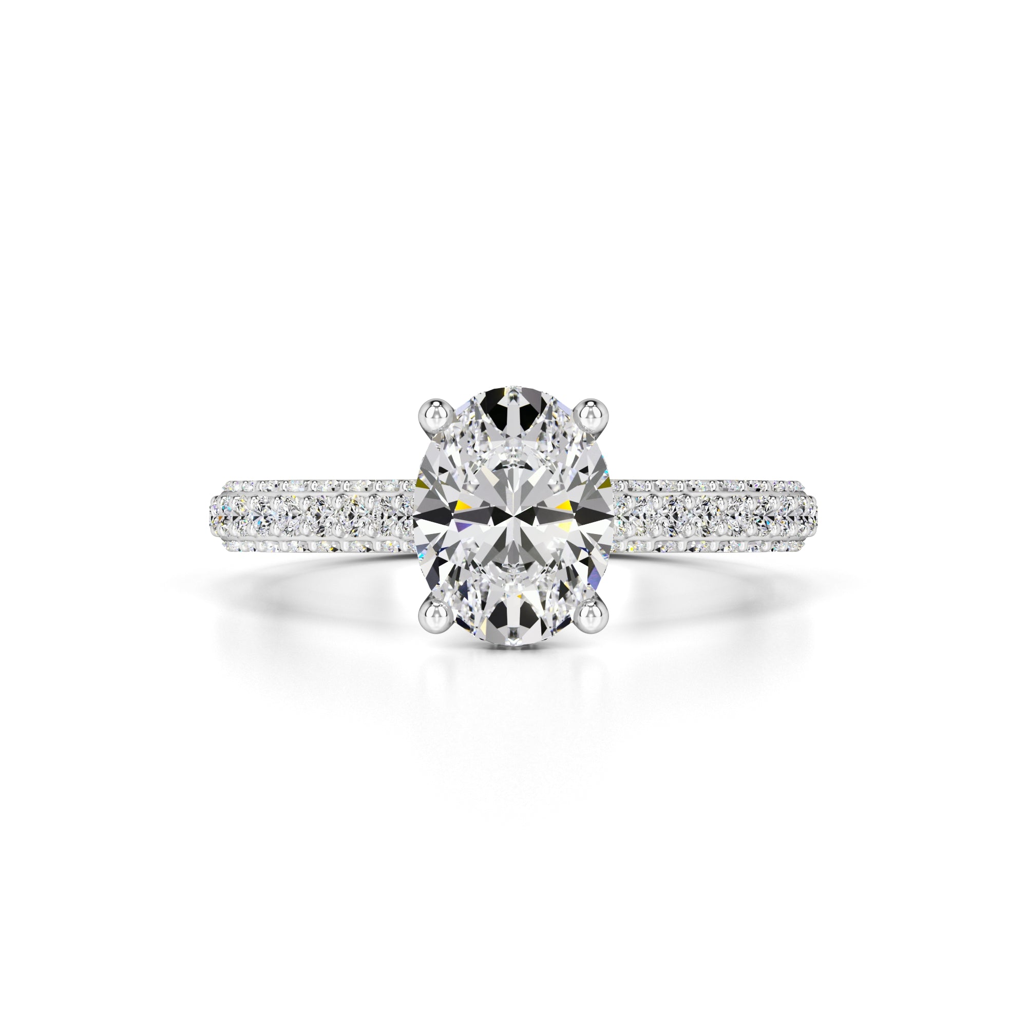 Hayden Moissanite & Lab Grown Diamond Ring | White Gold | 1