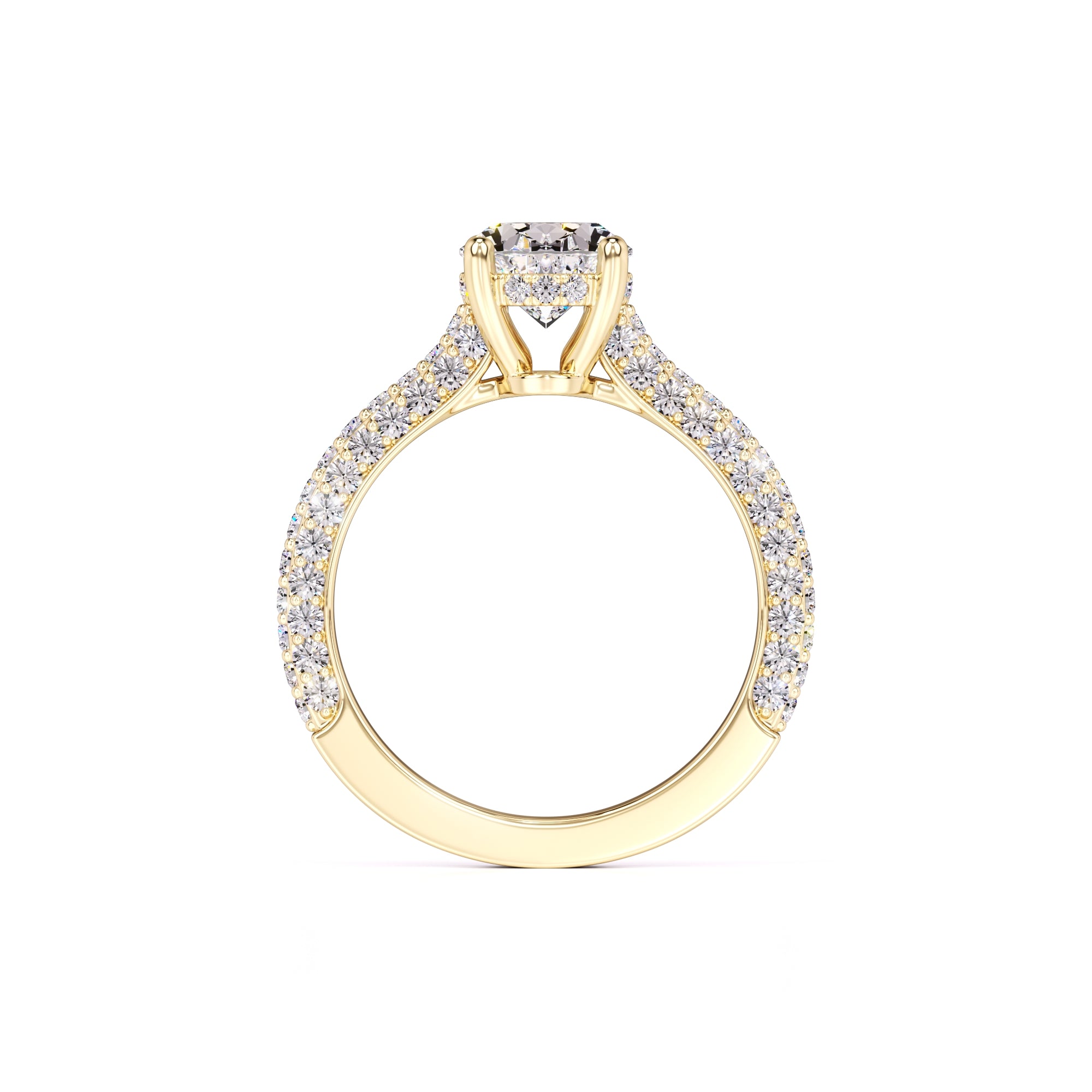 Hayden Moissanite & Lab Grown Diamond Ring | Yellow Gold | 4