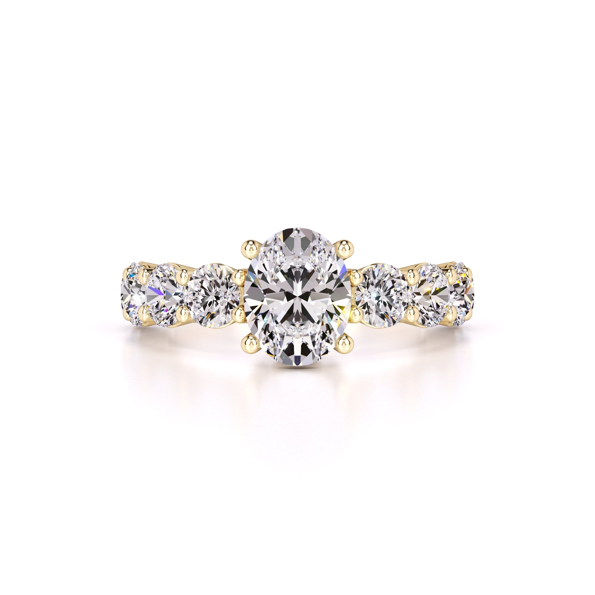 Teresa Moissanite & Lab Grown Diamond Ring | Yellow Gold | 1