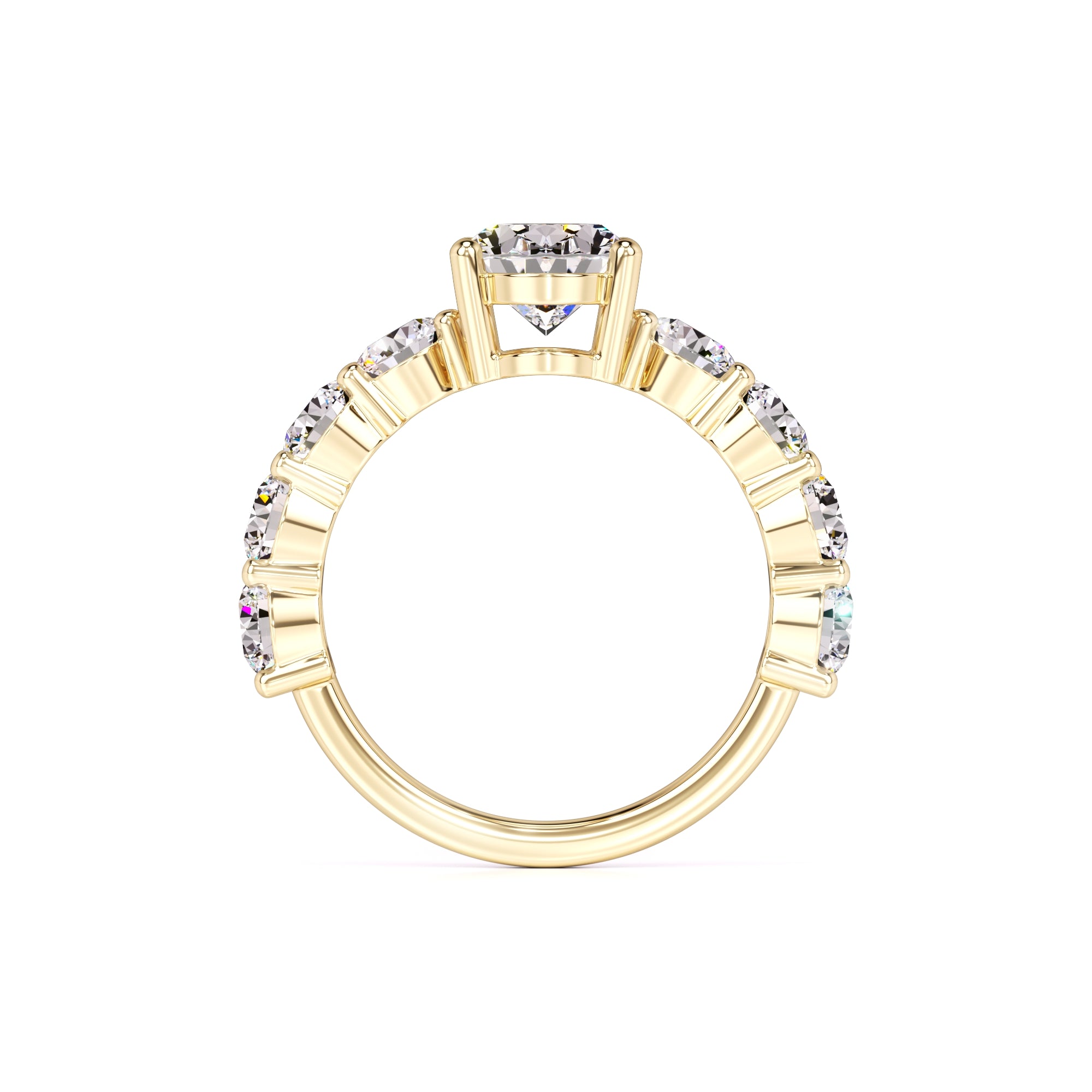 Teresa Moissanite & Lab Grown Diamond Ring | Yellow Gold | 4