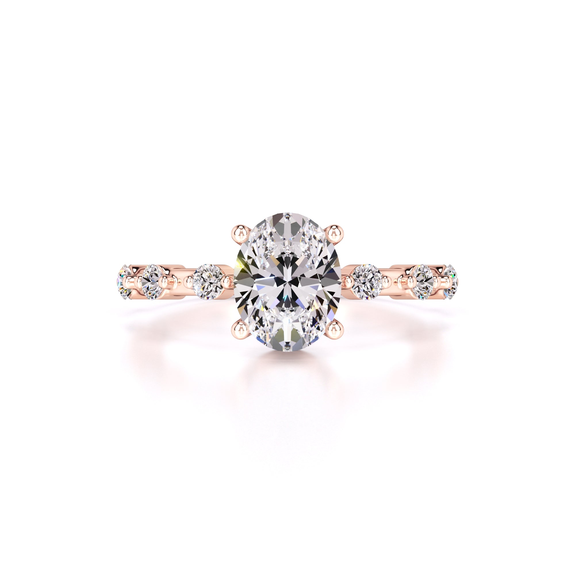 Maggie Moissanite & Lab Grown Diamond Ring | Rose Gold | 1