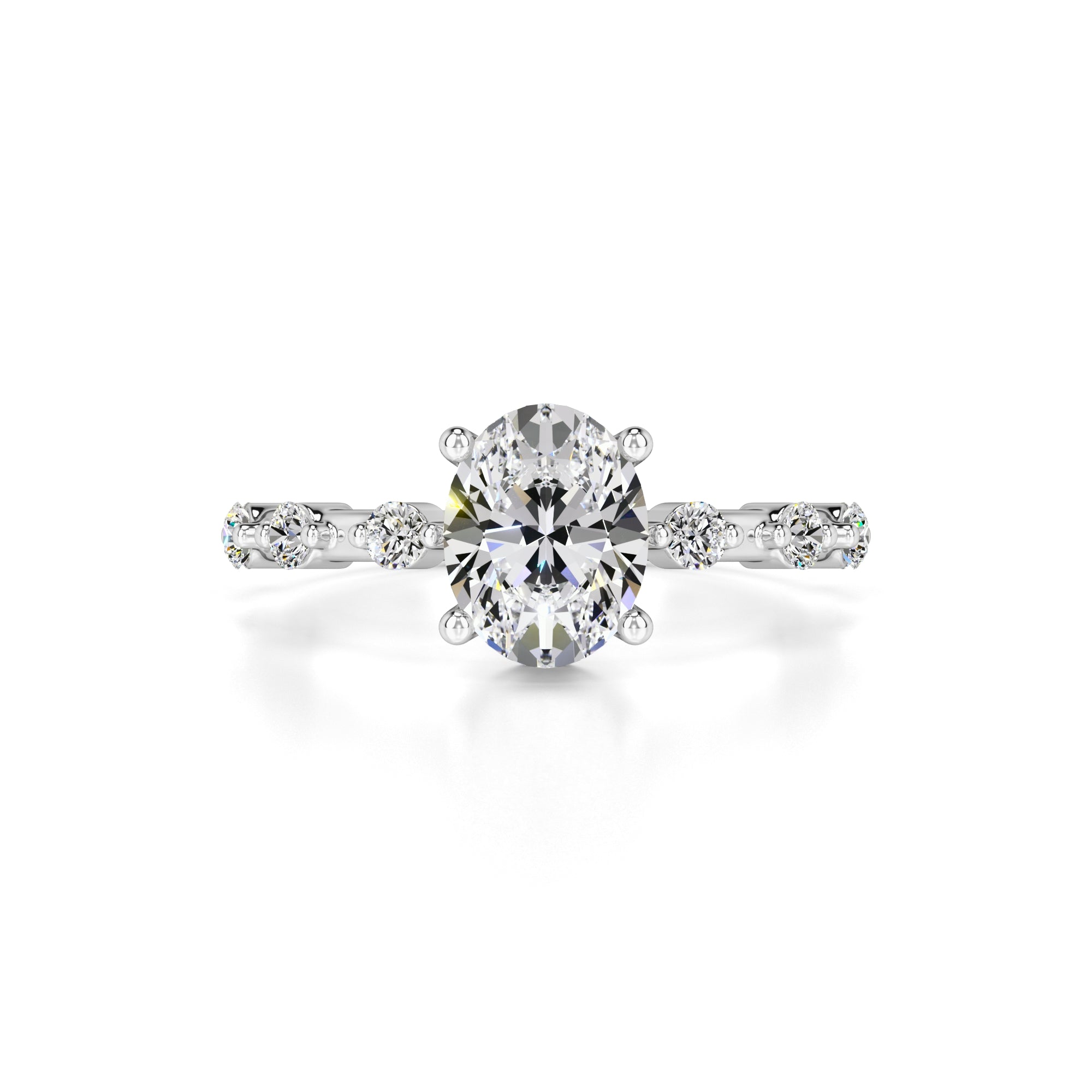 Maggie Moissanite & Lab Grown Diamond Ring | White Gold | 1
