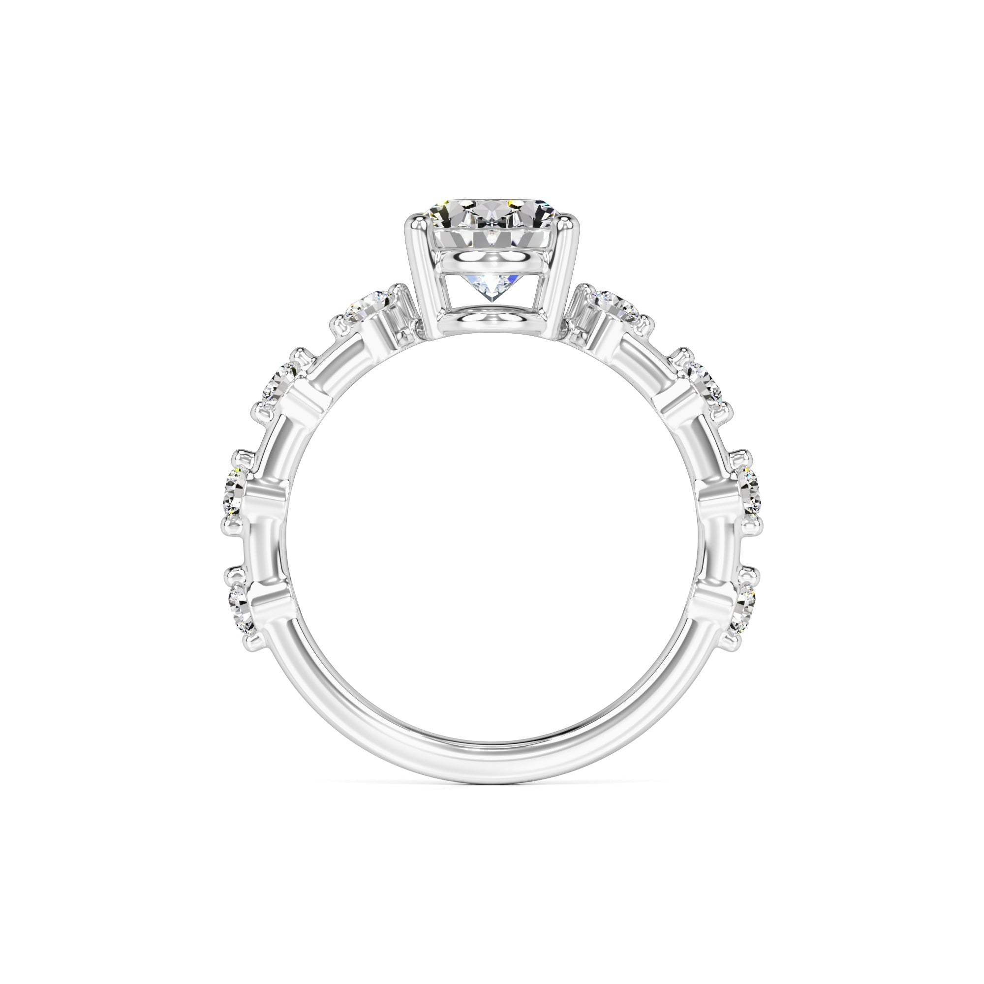 Maggie Moissanite & Lab Grown Diamond Ring | White Gold | 4