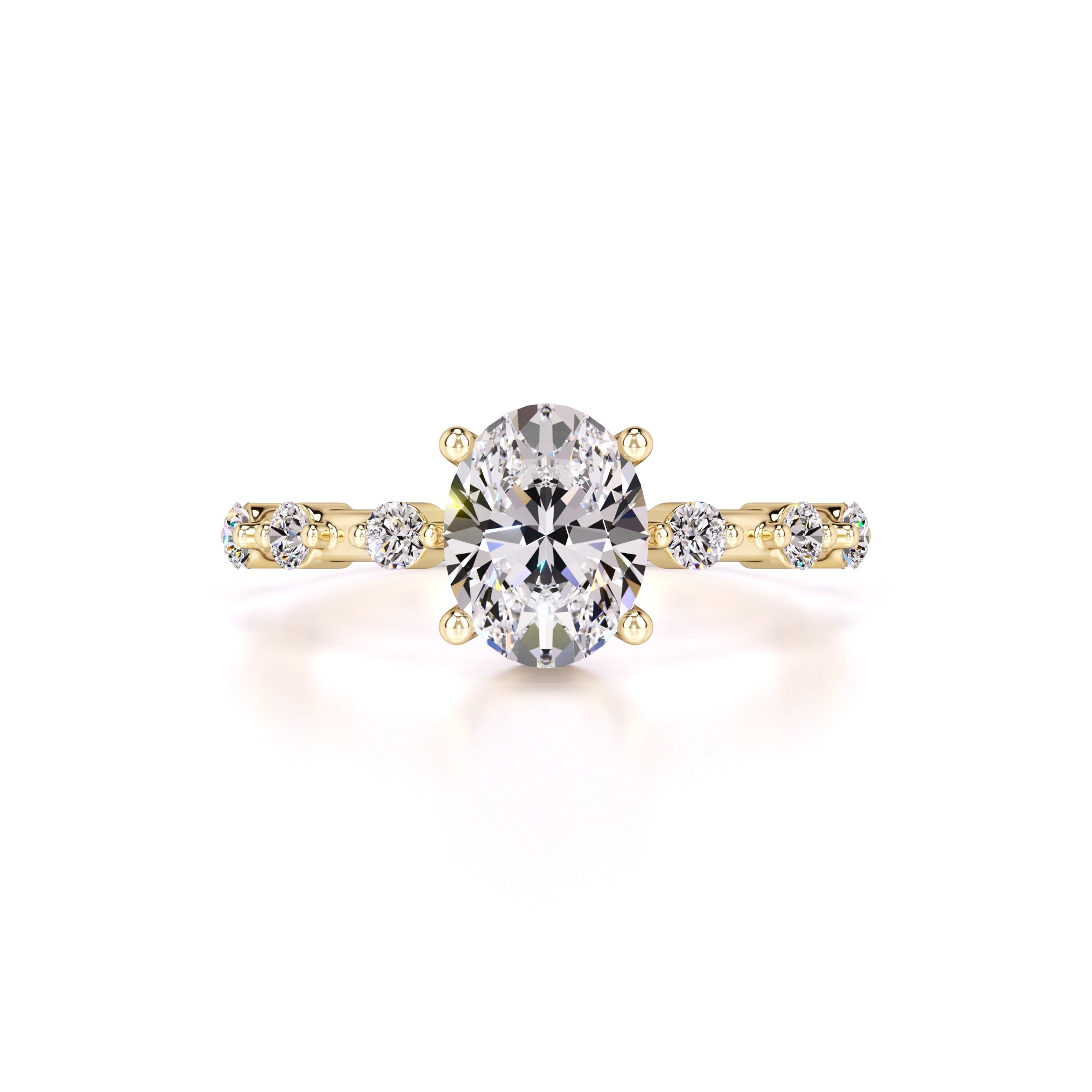 Maggie Moissanite & Lab Grown Diamond Ring | Yellow Gold | 1