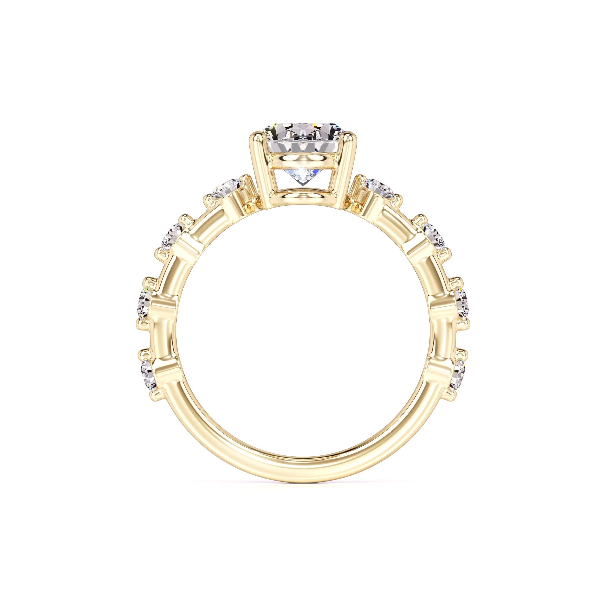 Maggie Moissanite & Lab Grown Diamond Ring | Yellow Gold | 4