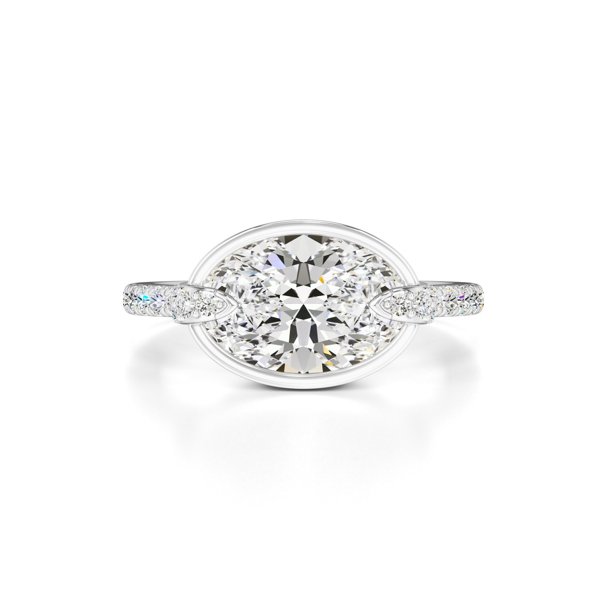 Victoria Moissanite & Lab Grown Diamond Ring | White Gold | 1