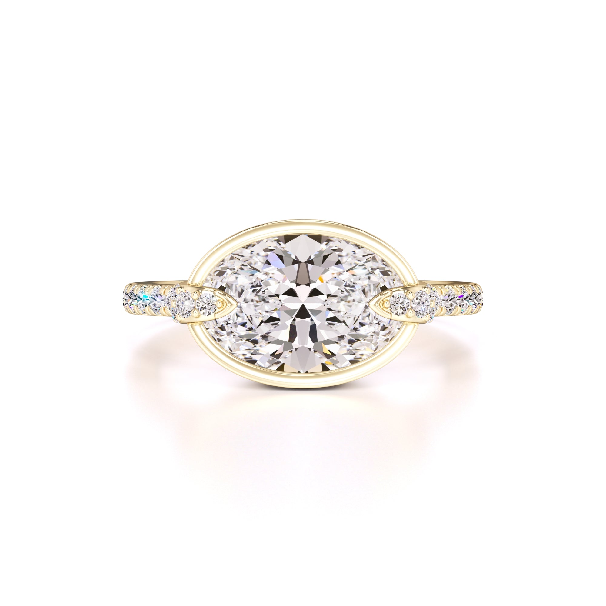 Victoria Moissanite & Lab Grown Diamond Ring | Yellow Gold | 1