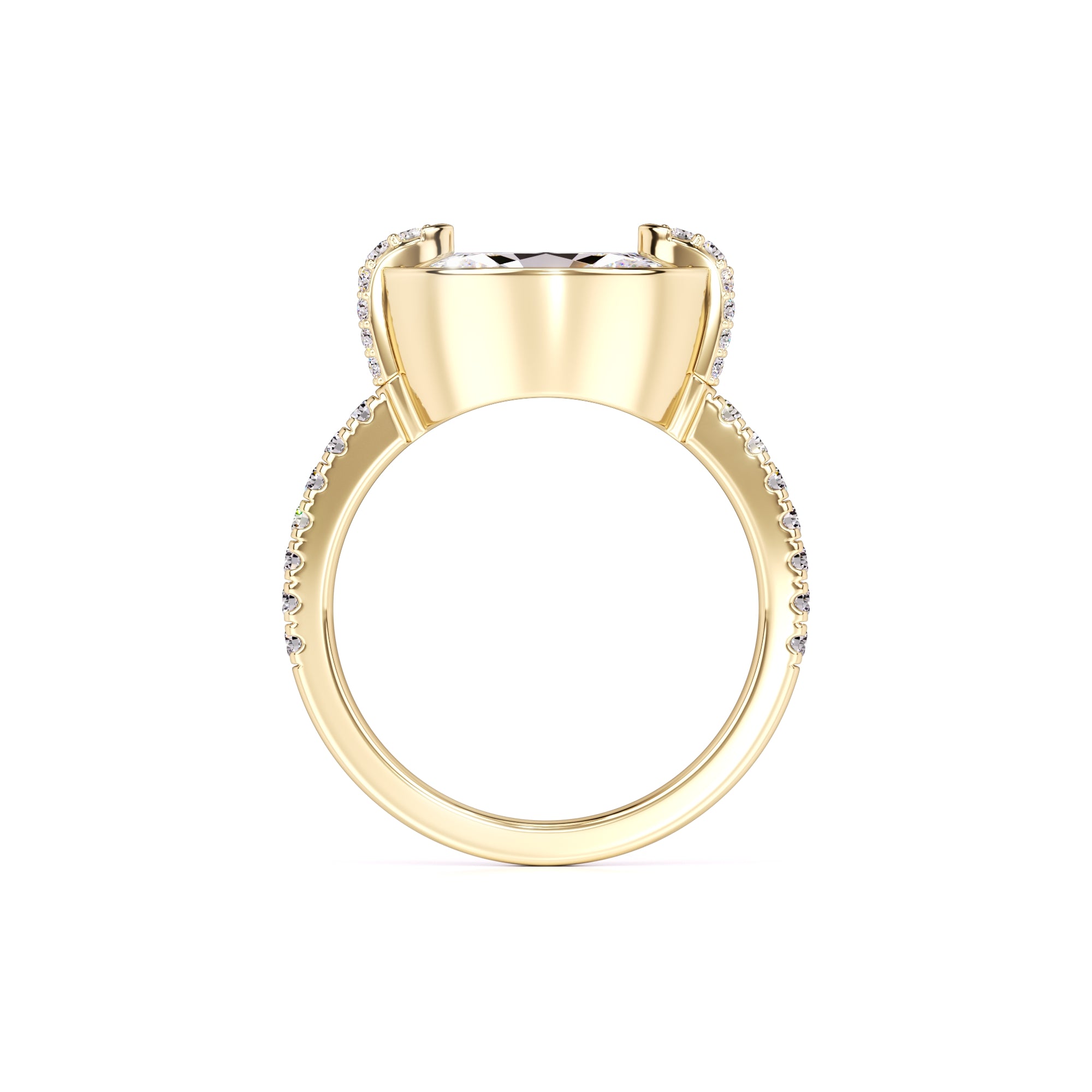 Victoria Moissanite & Lab Grown Diamond Ring | Yellow Gold | 4