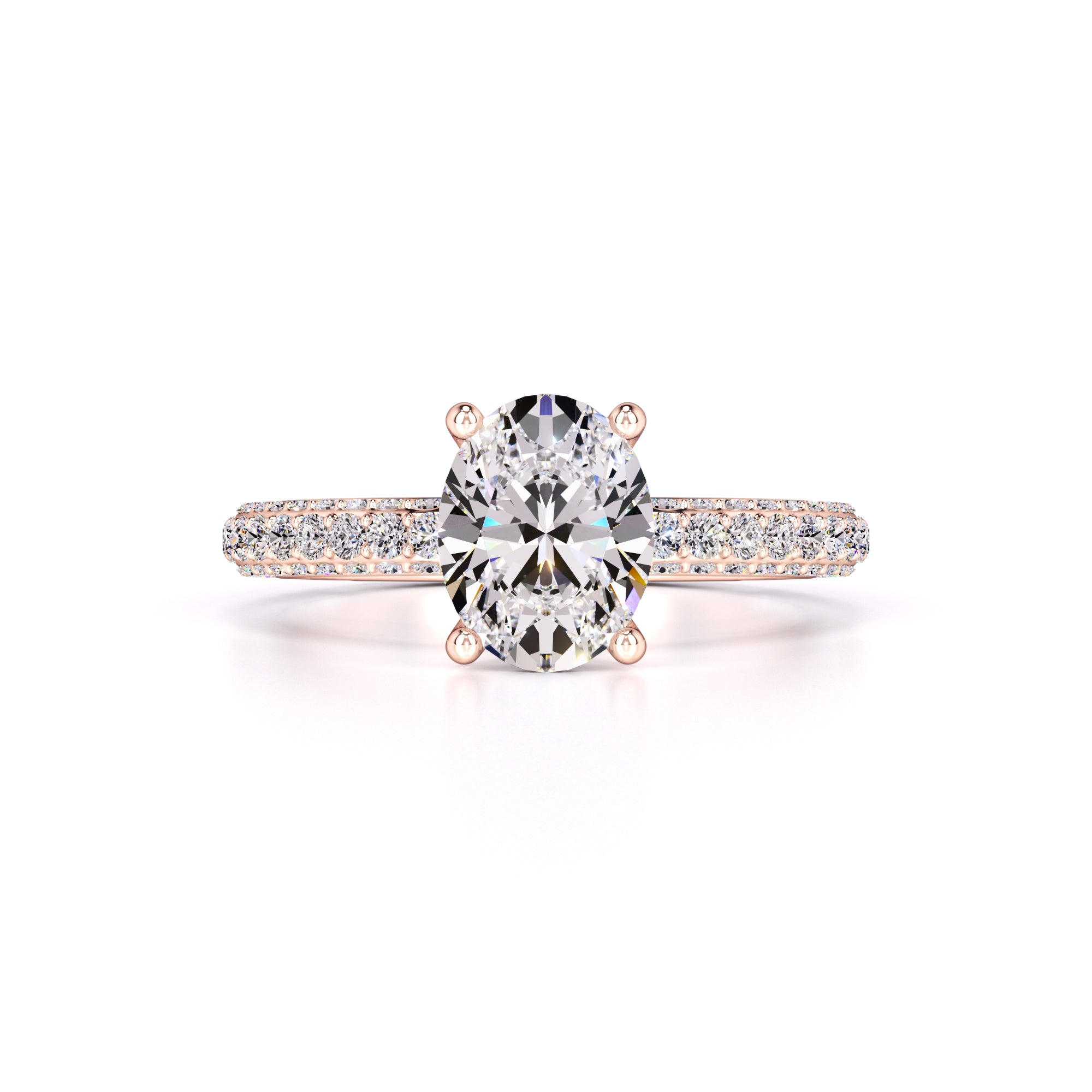 Fiona Moissanite & Lab Grown Diamond Ring | Rose Gold | 1