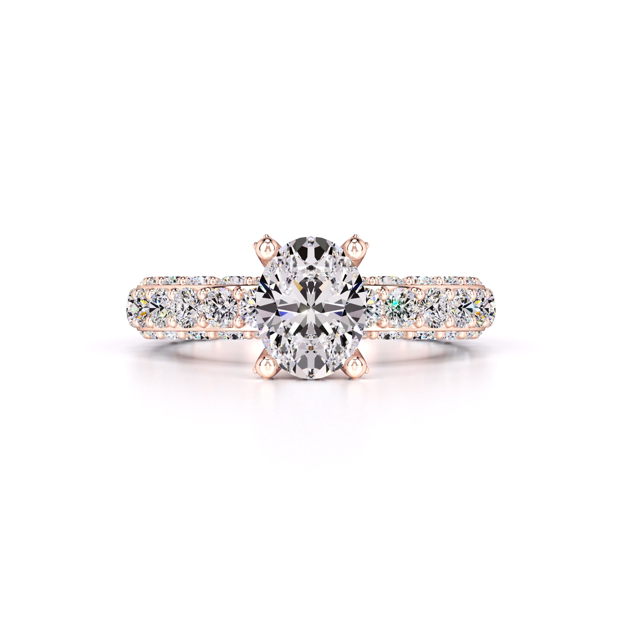 Violet Moissanite & Lab Grown Diamond Ring | Rose Gold | 1