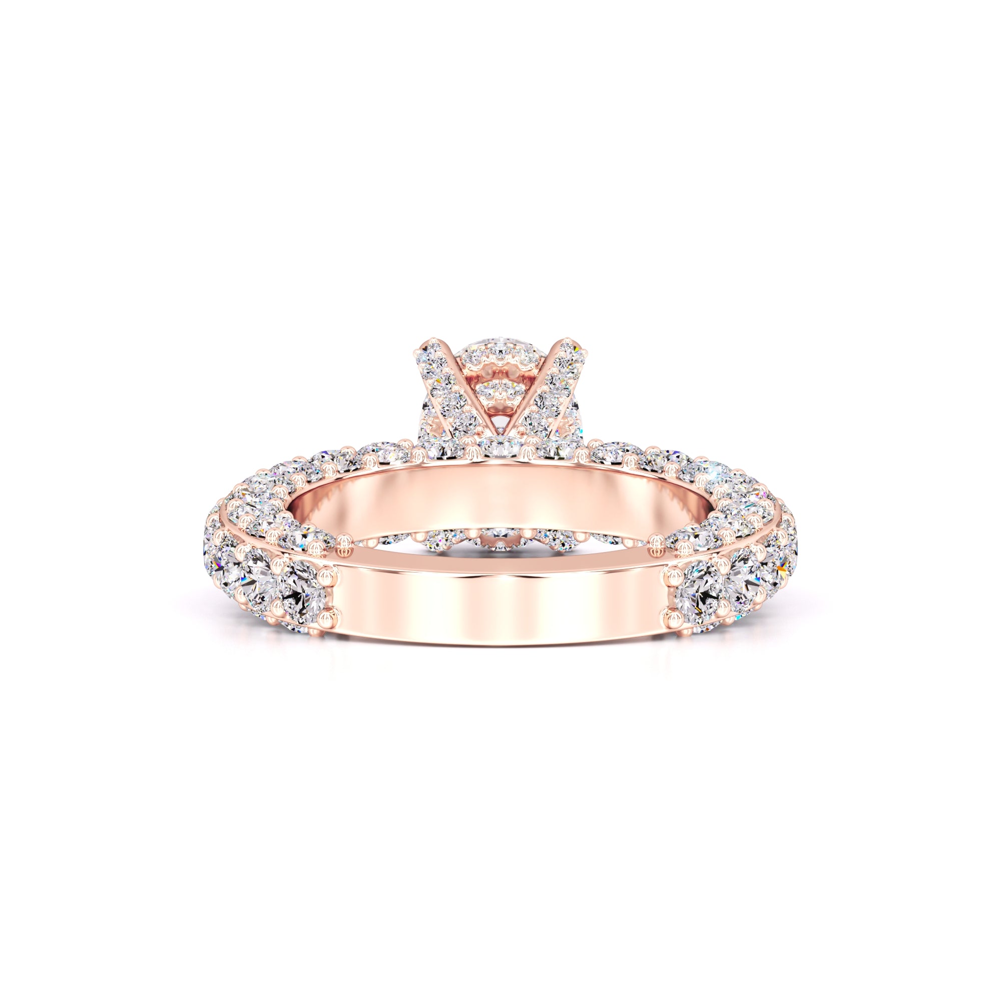 Violet Moissanite & Lab Grown Diamond Ring | Rose Gold | 3