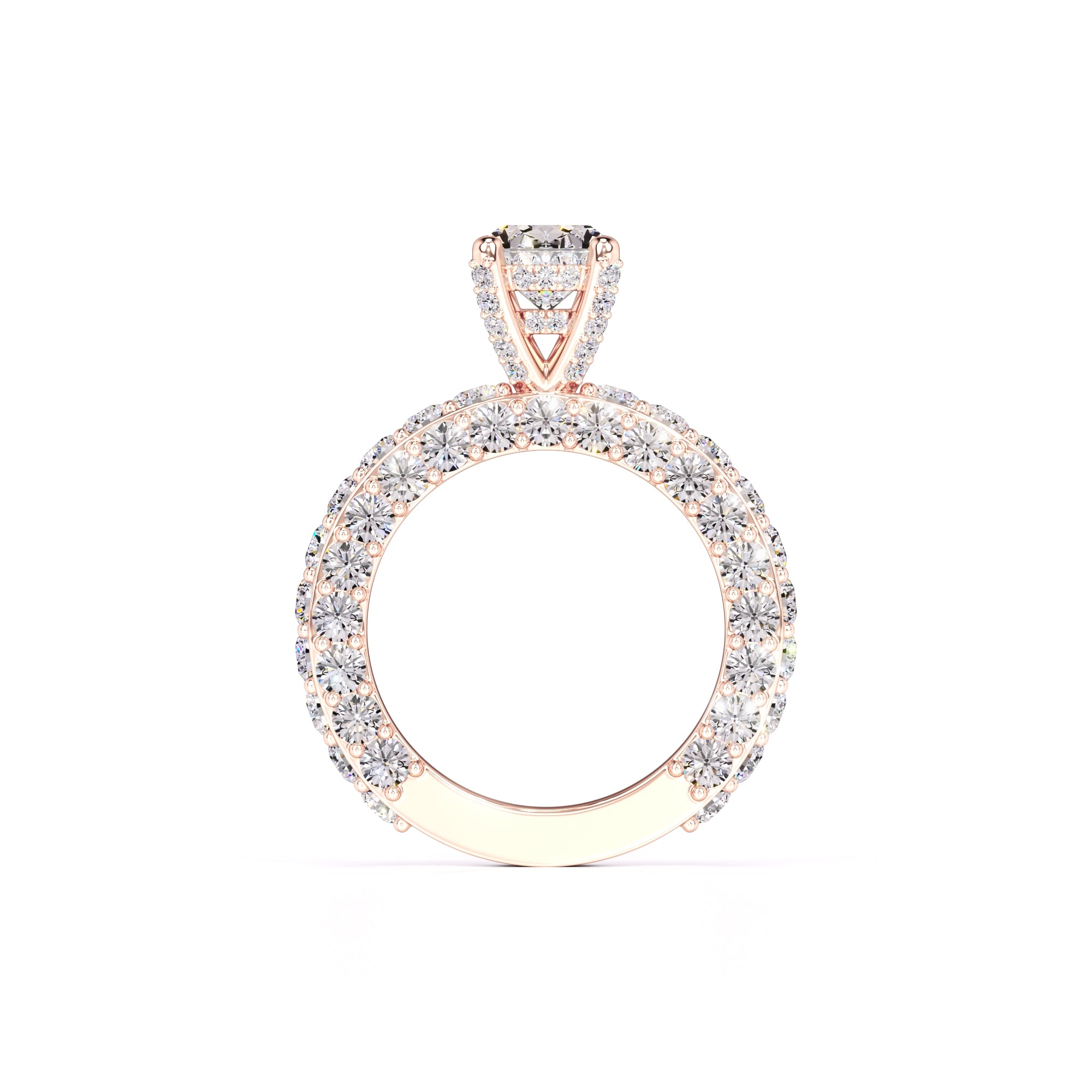 Violet Moissanite & Lab Grown Diamond Ring | Rose Gold | 4