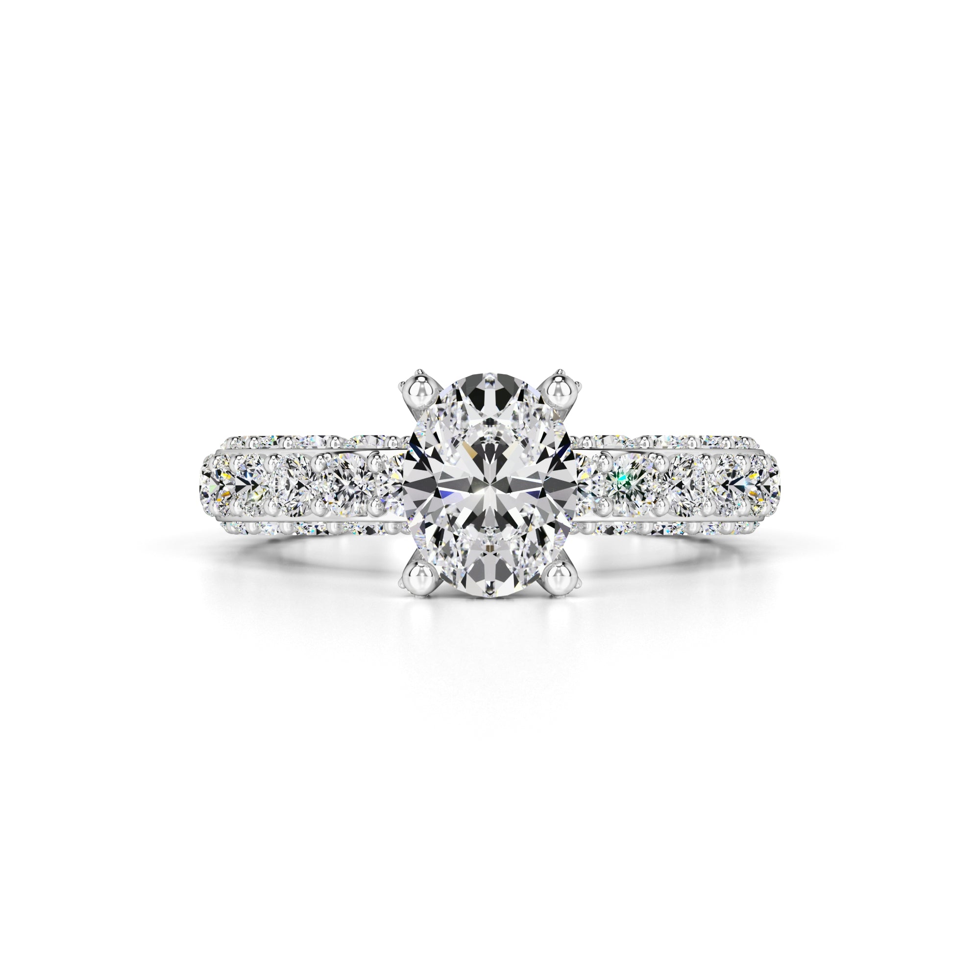 Violet Moissanite & Lab Grown Diamond Ring | White Gold | 1