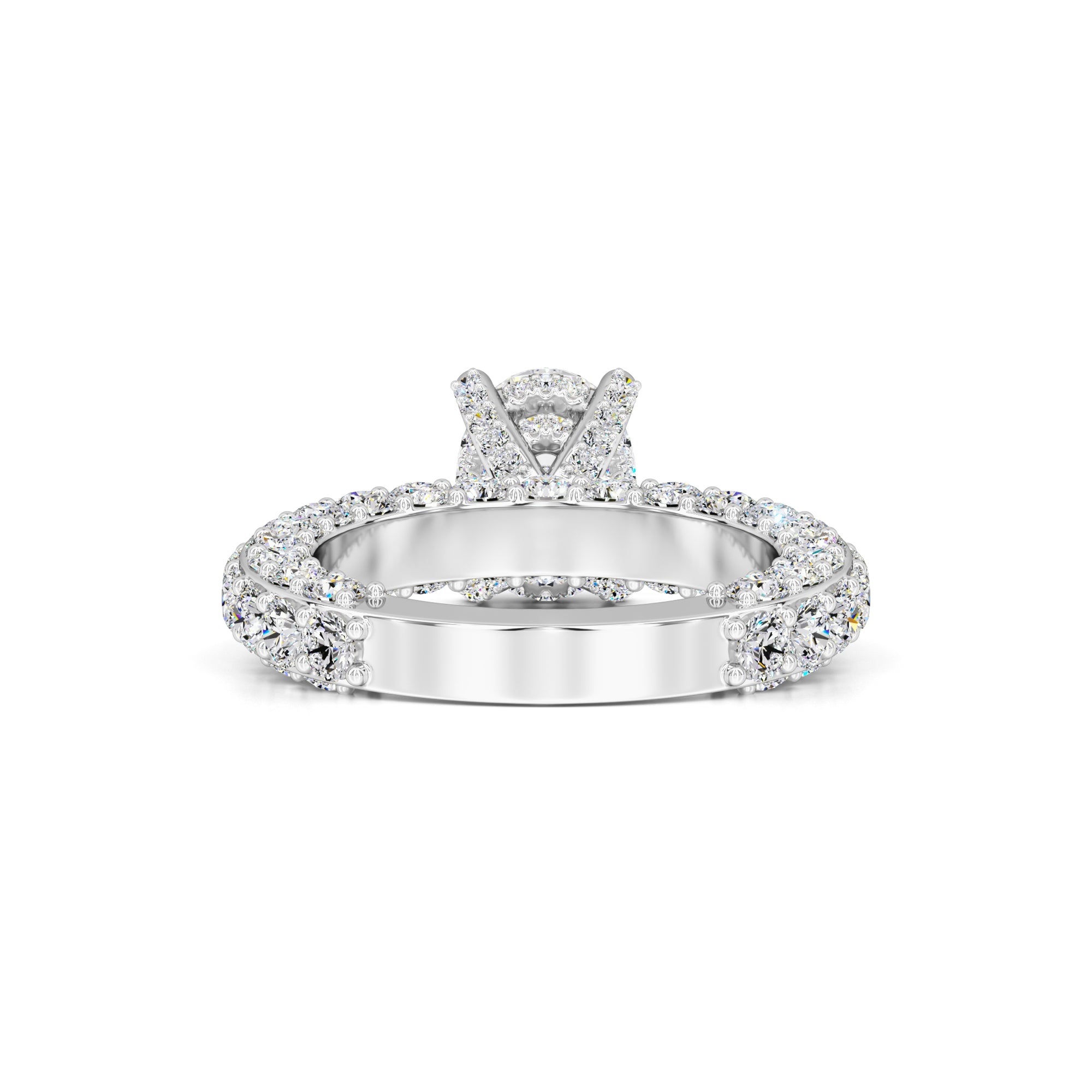 Violet Moissanite & Lab Grown Diamond Ring | White Gold | 3