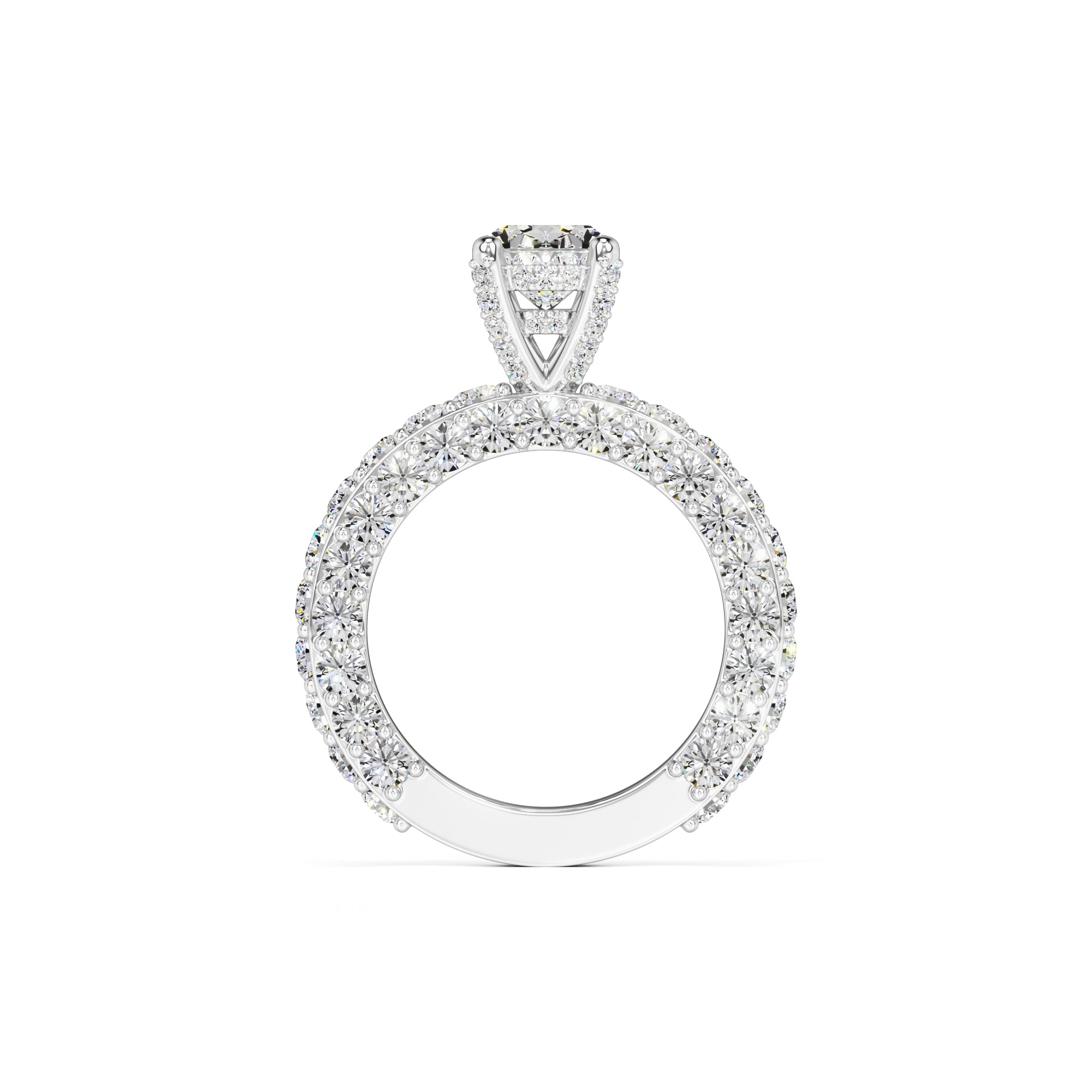 Violet Moissanite & Lab Grown Diamond Ring | White Gold | 4