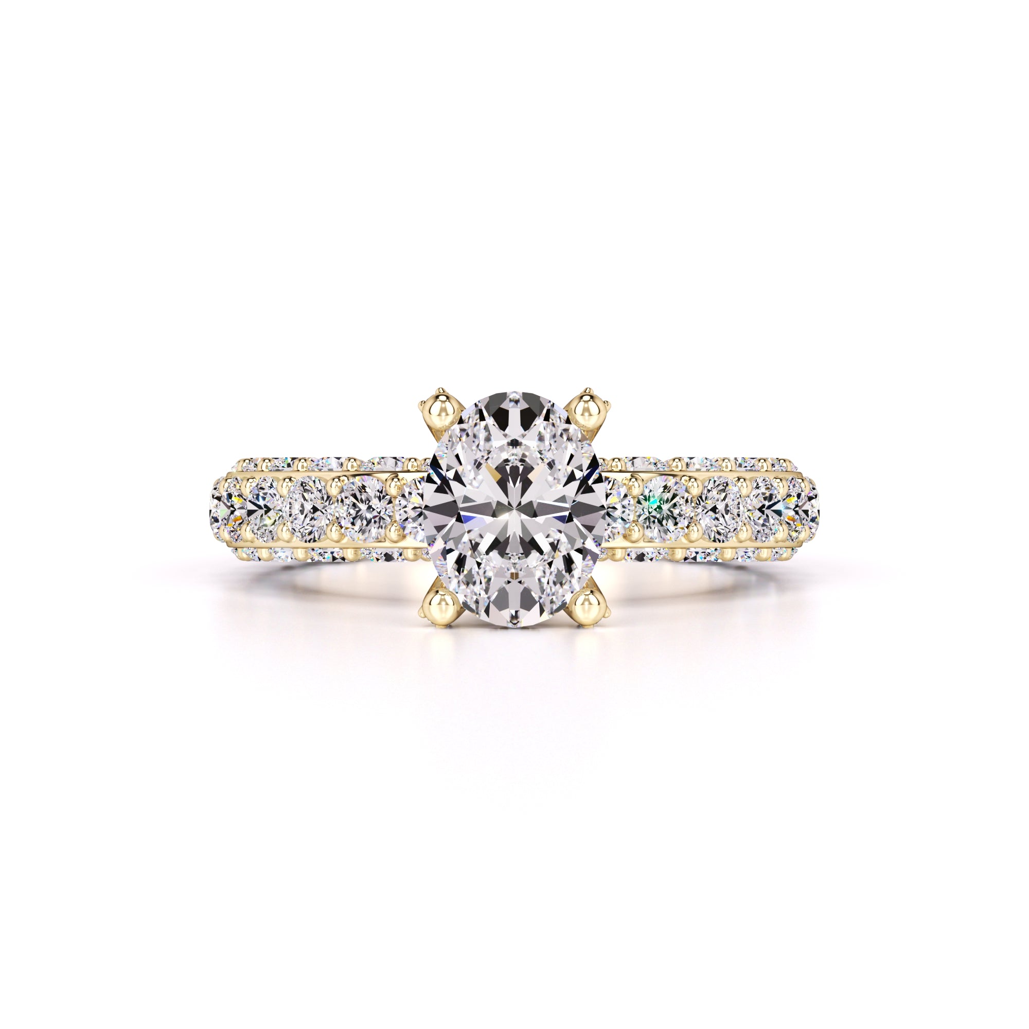Violet Moissanite & Lab Grown Diamond Ring | Yellow Gold | 1