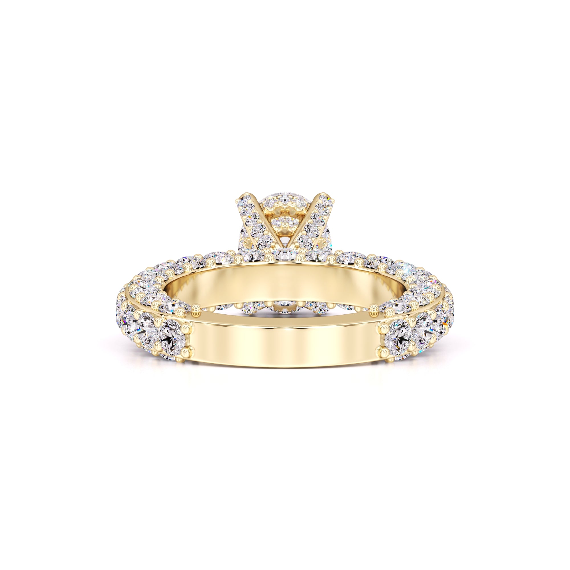 Violet Moissanite & Lab Grown Diamond Ring | Yellow Gold | 3