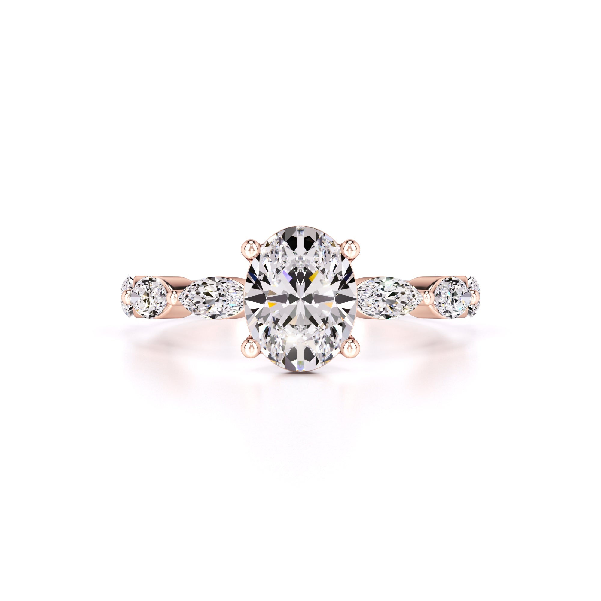 Lena Moissanite & Lab Grown Diamond Ring | Rose Gold | 1