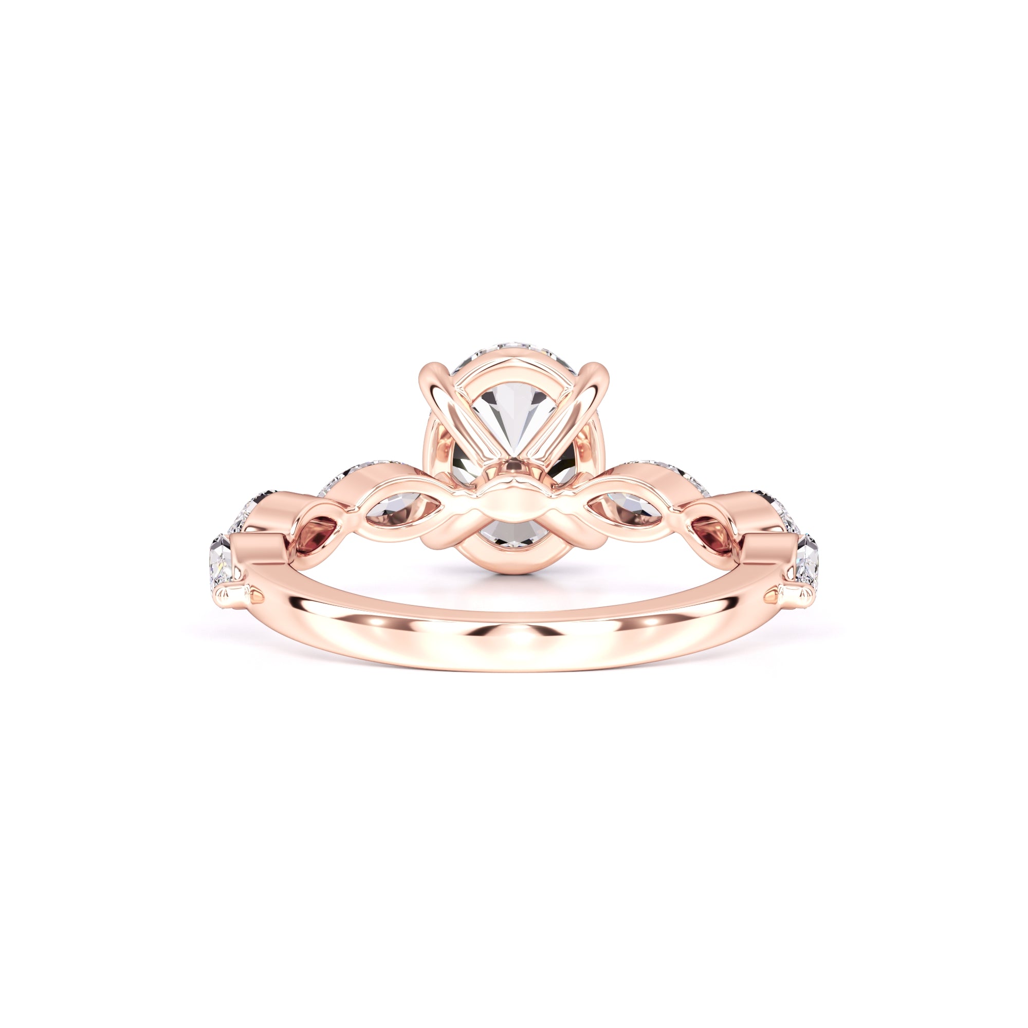 Lena Moissanite & Lab Grown Diamond Ring | Rose Gold | 3