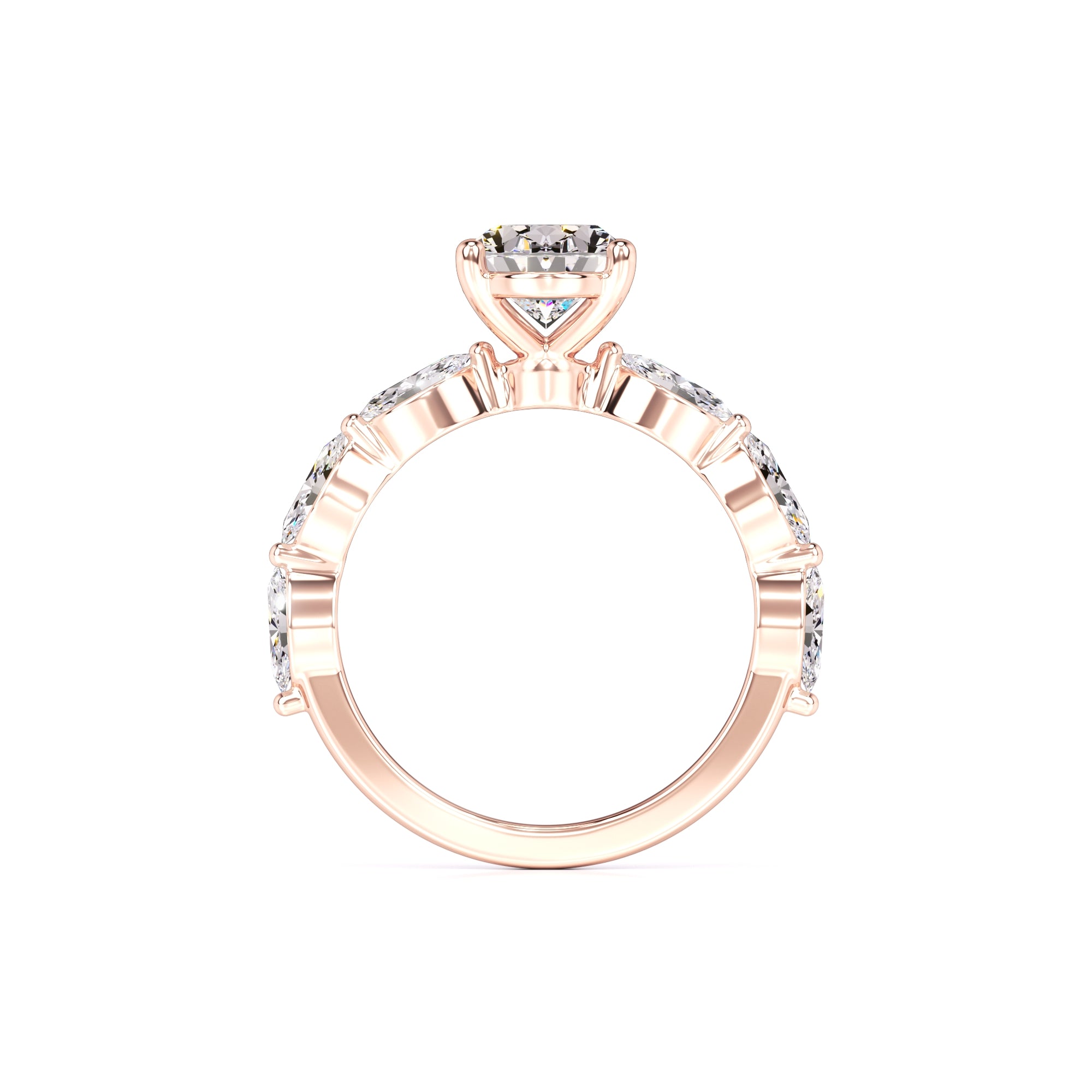 Lena Moissanite & Lab Grown Diamond Ring | Rose Gold | 4