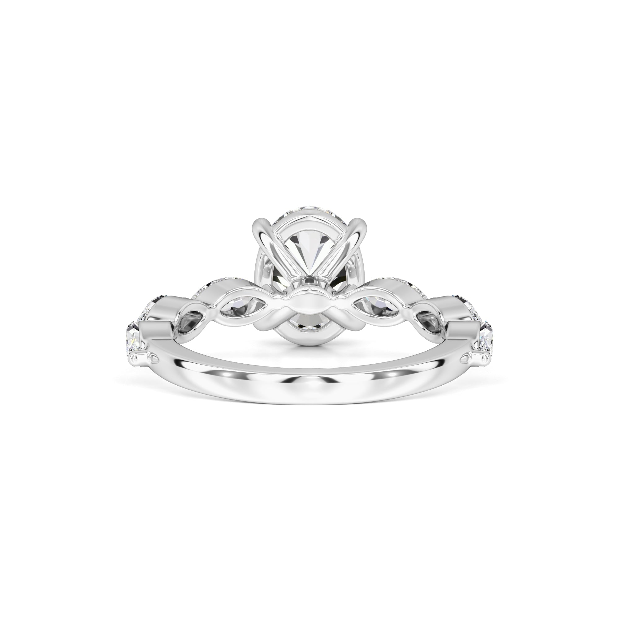 Lena Moissanite & Lab Grown Diamond Ring | White Gold | 3