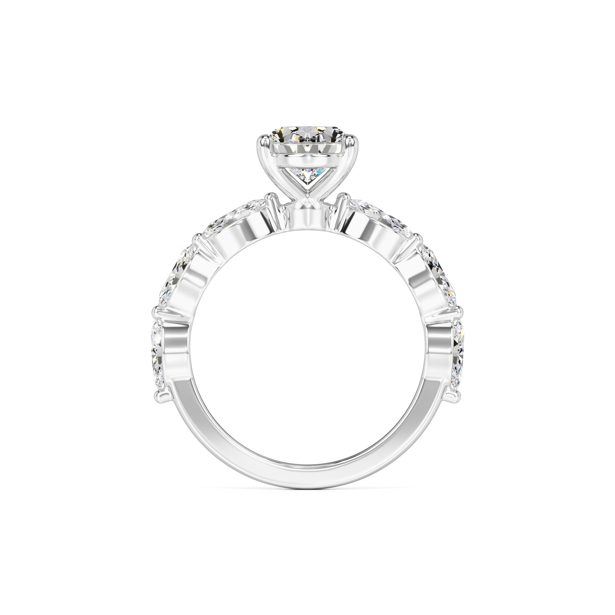 Lena Moissanite & Lab Grown Diamond Ring | White Gold | 4