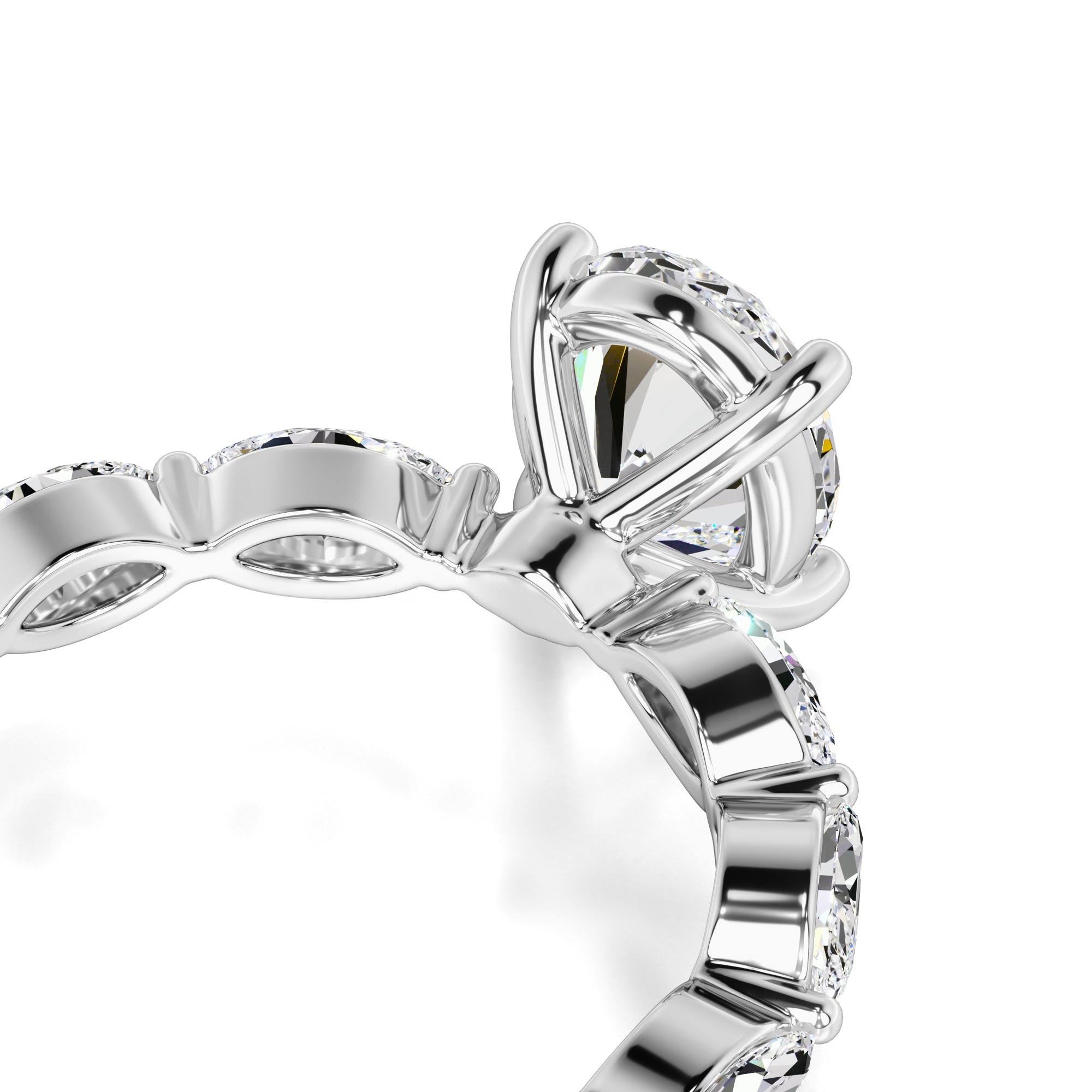Lena Moissanite & Lab Grown Diamond Ring | White Gold | 2
