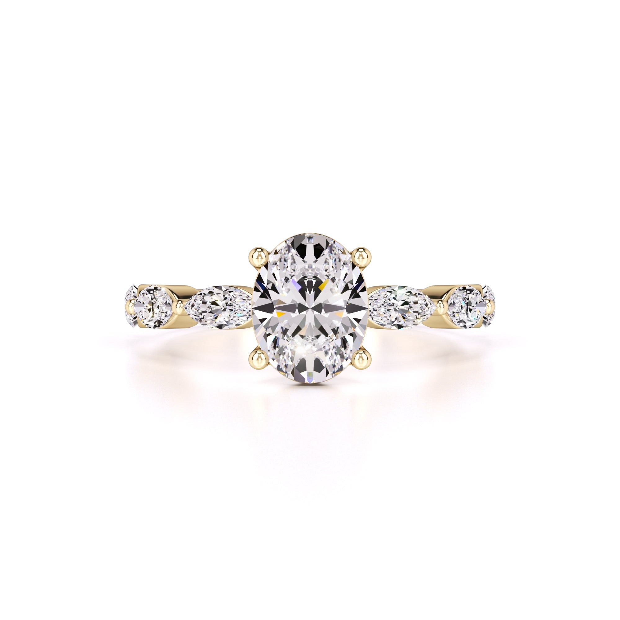 Lena Moissanite & Lab Grown Diamond Ring | Yellow Gold | 1
