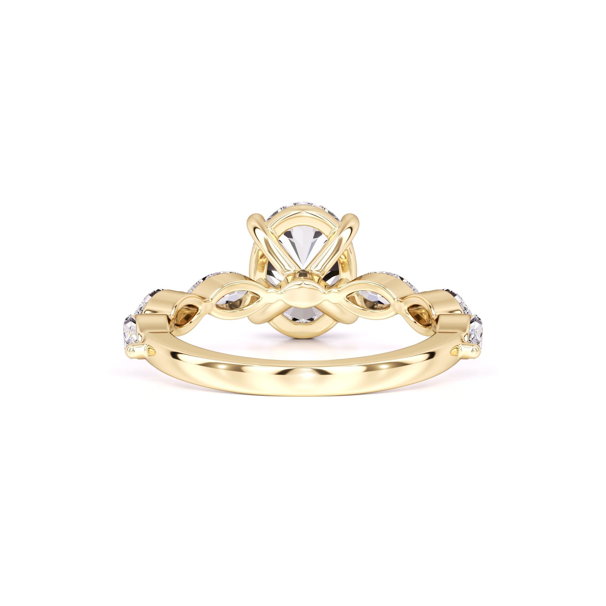 Lena Moissanite & Lab Grown Diamond Ring | Yellow Gold | 3